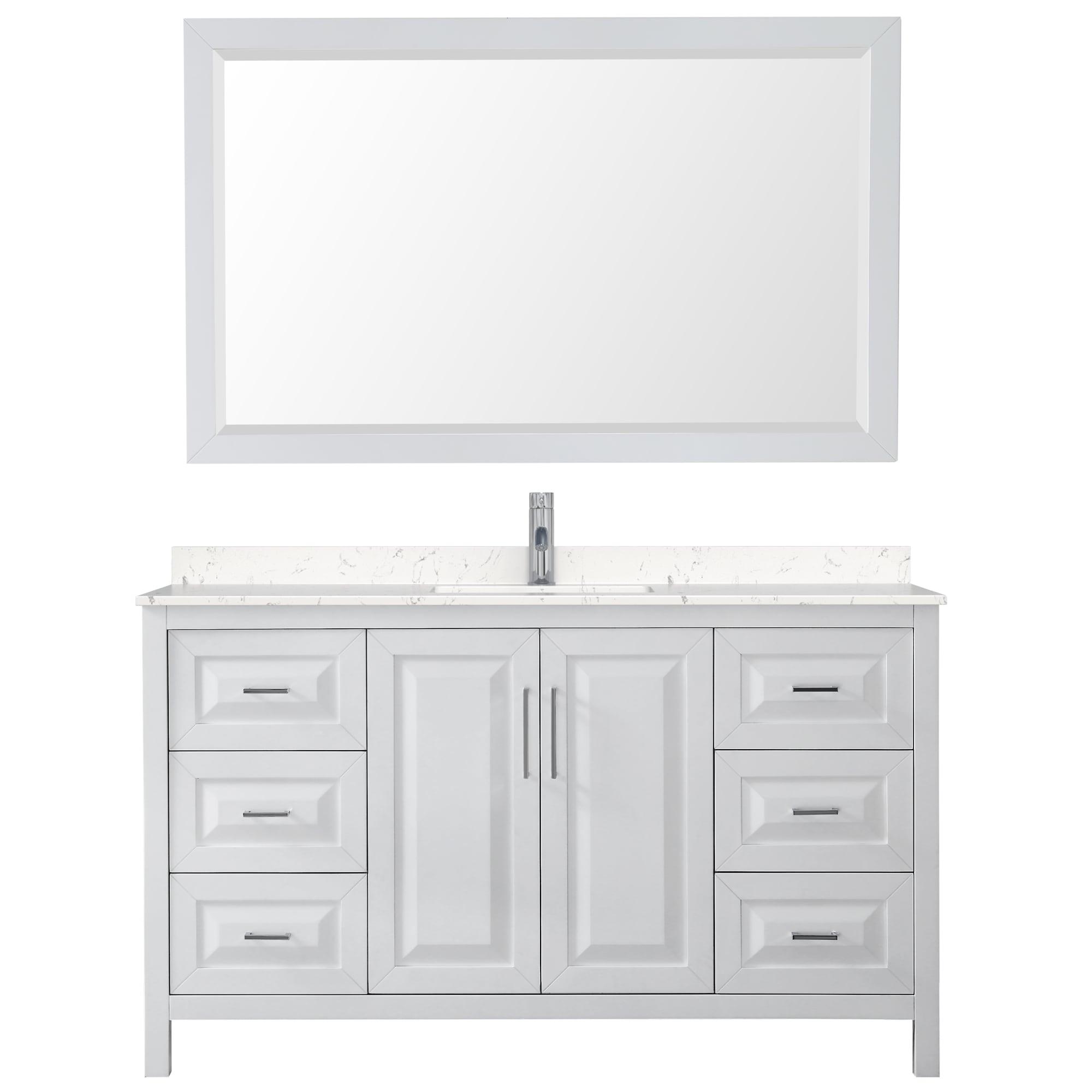 Wyndham Collection Daria 60'' Single Bathroom Vanity with Marble Top with Mirror