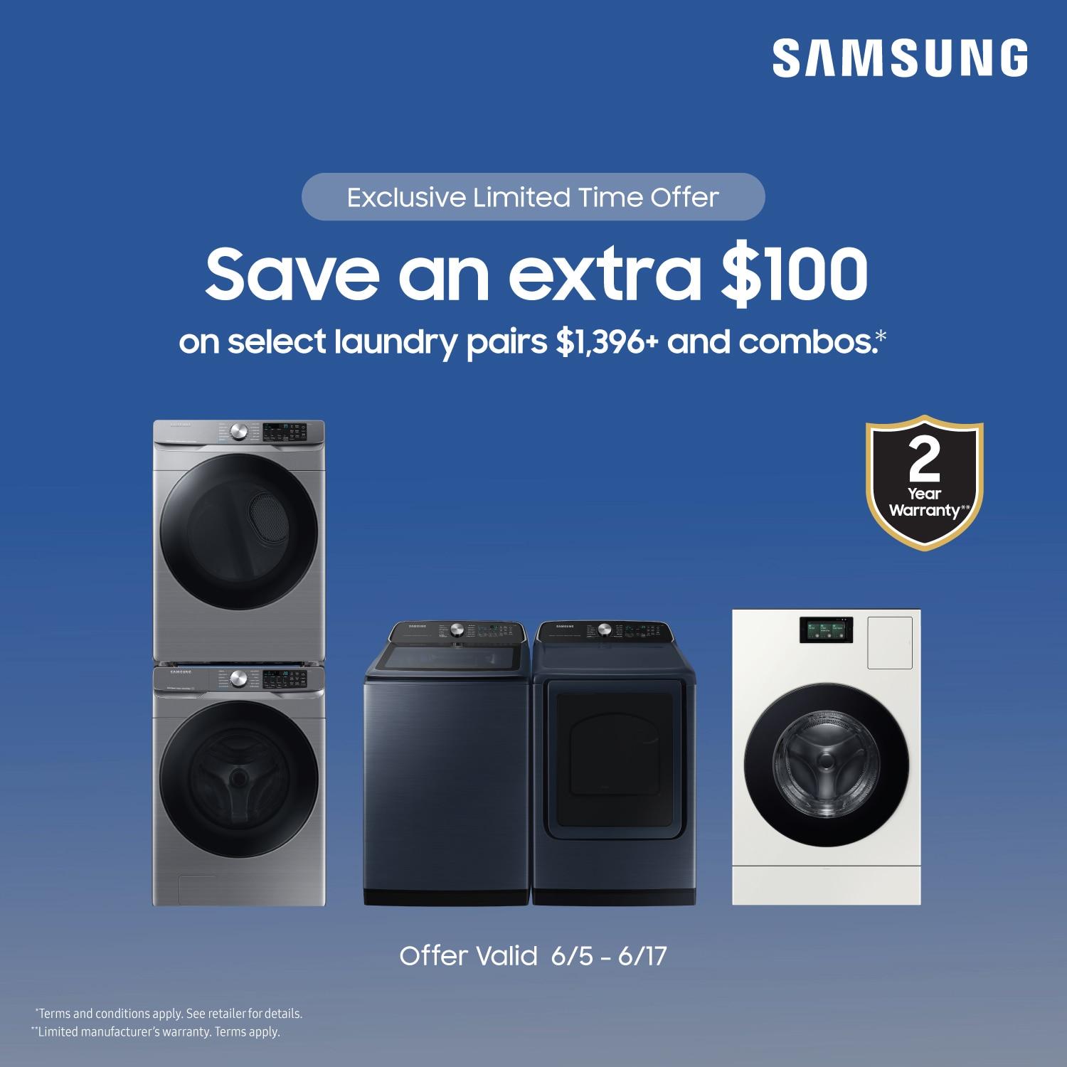 Samsung 5.0 cu. ft. Extra Large Capacity Smart Front Load Washer with Super Speed Wash and Steam