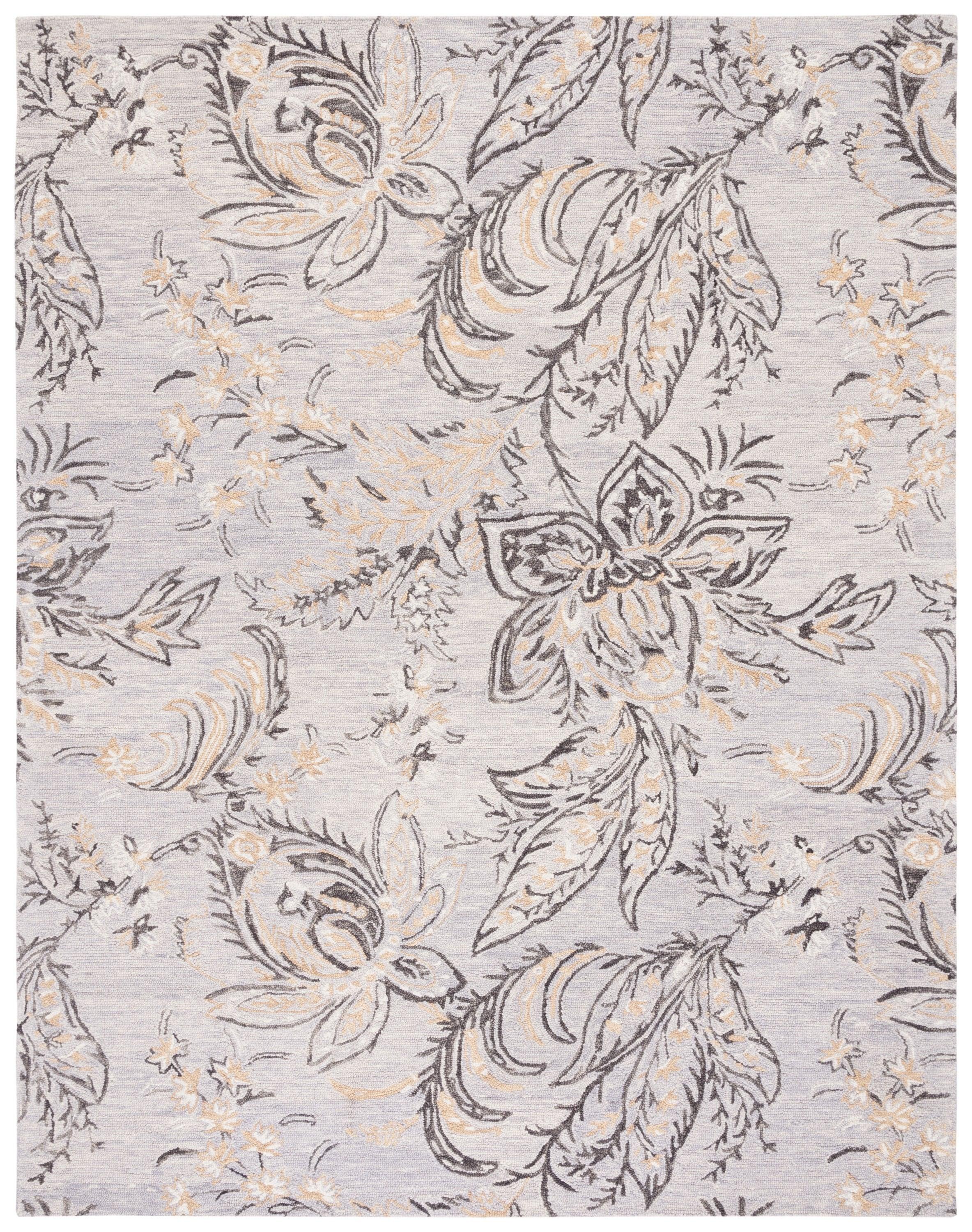 Blossom BLM275 Hand Tufted Area Rug - Grey/Yellow - 8'x10' - Safavieh.