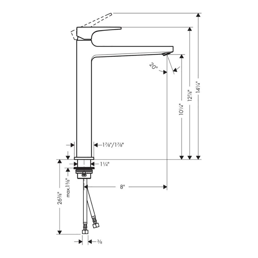 Hansgrohe Metropol Single-Hole Faucet 260 with Lever Handle, 1.2 GPM