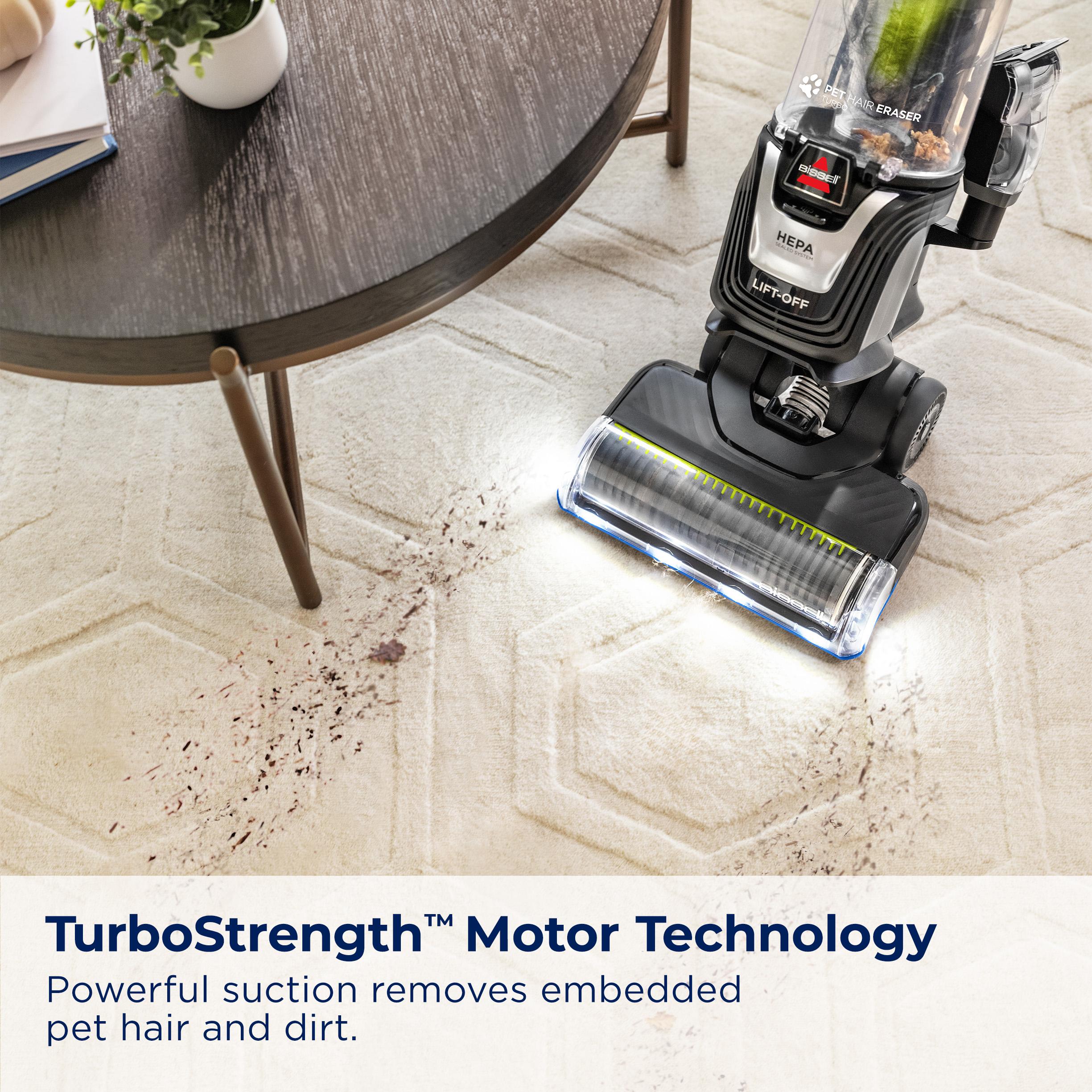 BISSELL 3774F BISSELL Pet Hair Eraser Turbo Lift-Off Vacuum, w/ Self-Cleaning Brush Roll, Powerful Pickup with TurboBrush Pivot Tool & Crevice Tool, 3774F