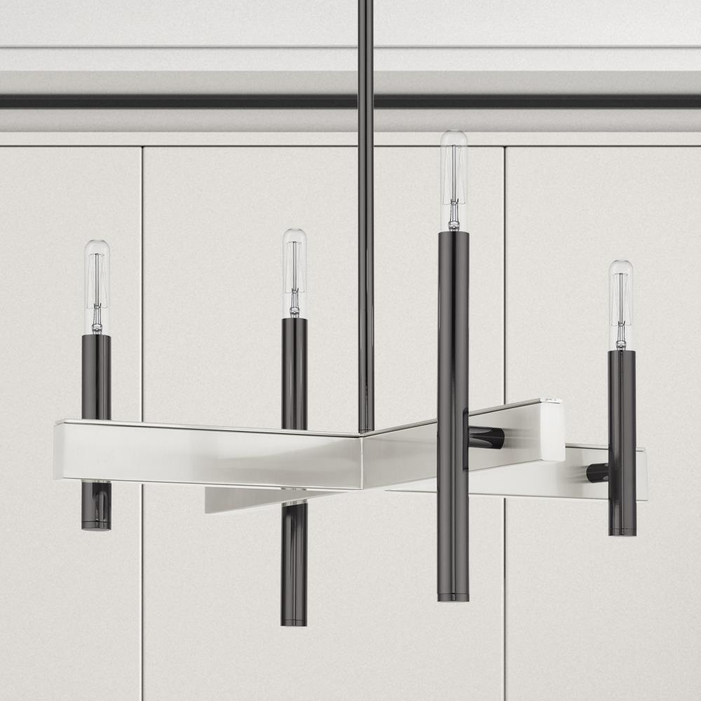 Livex Lighting Denmark 4 - Light Chandelier in  Black Chrome