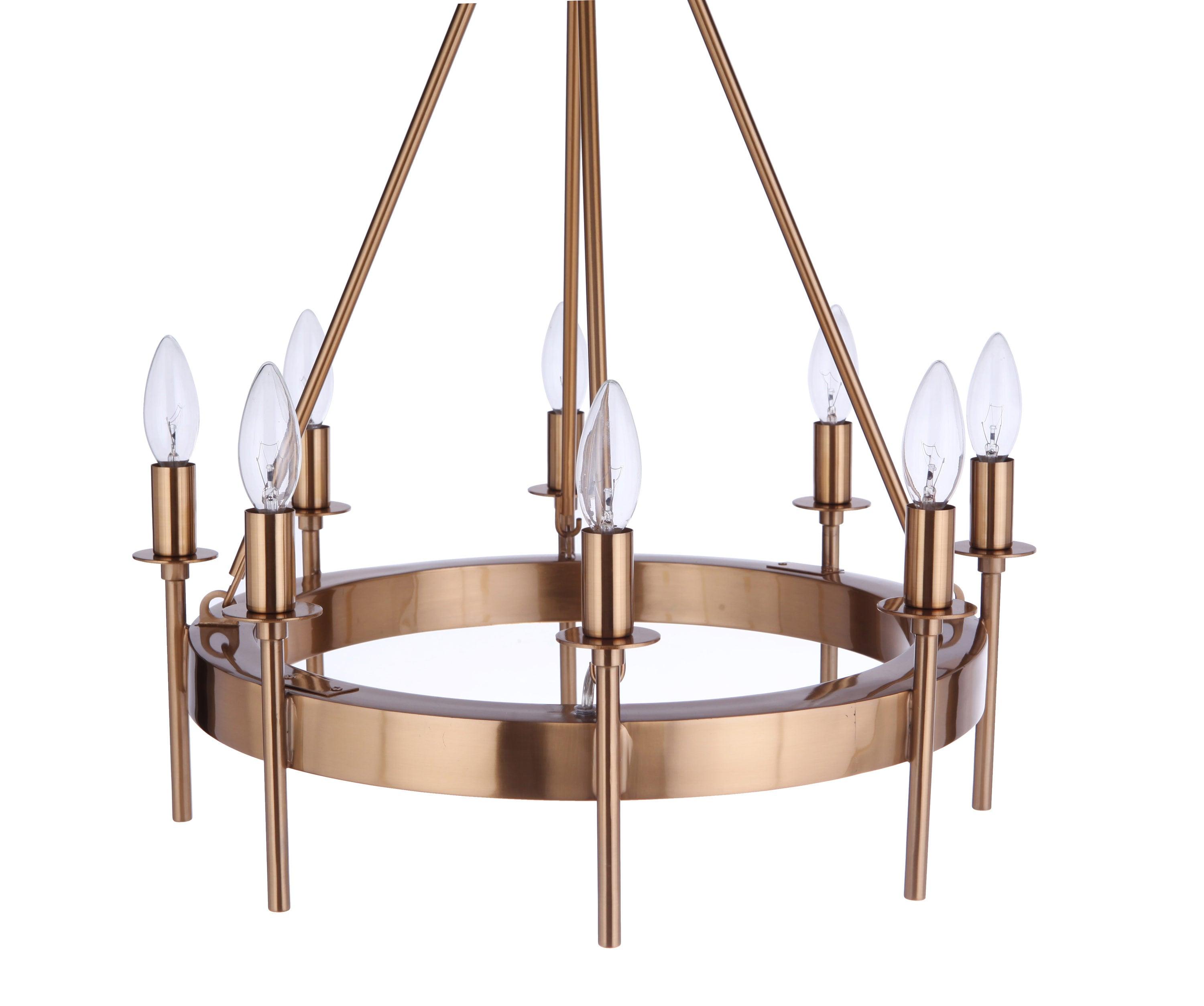Larrson Satin Brass 8-Light Modern Minimalist Chandelier