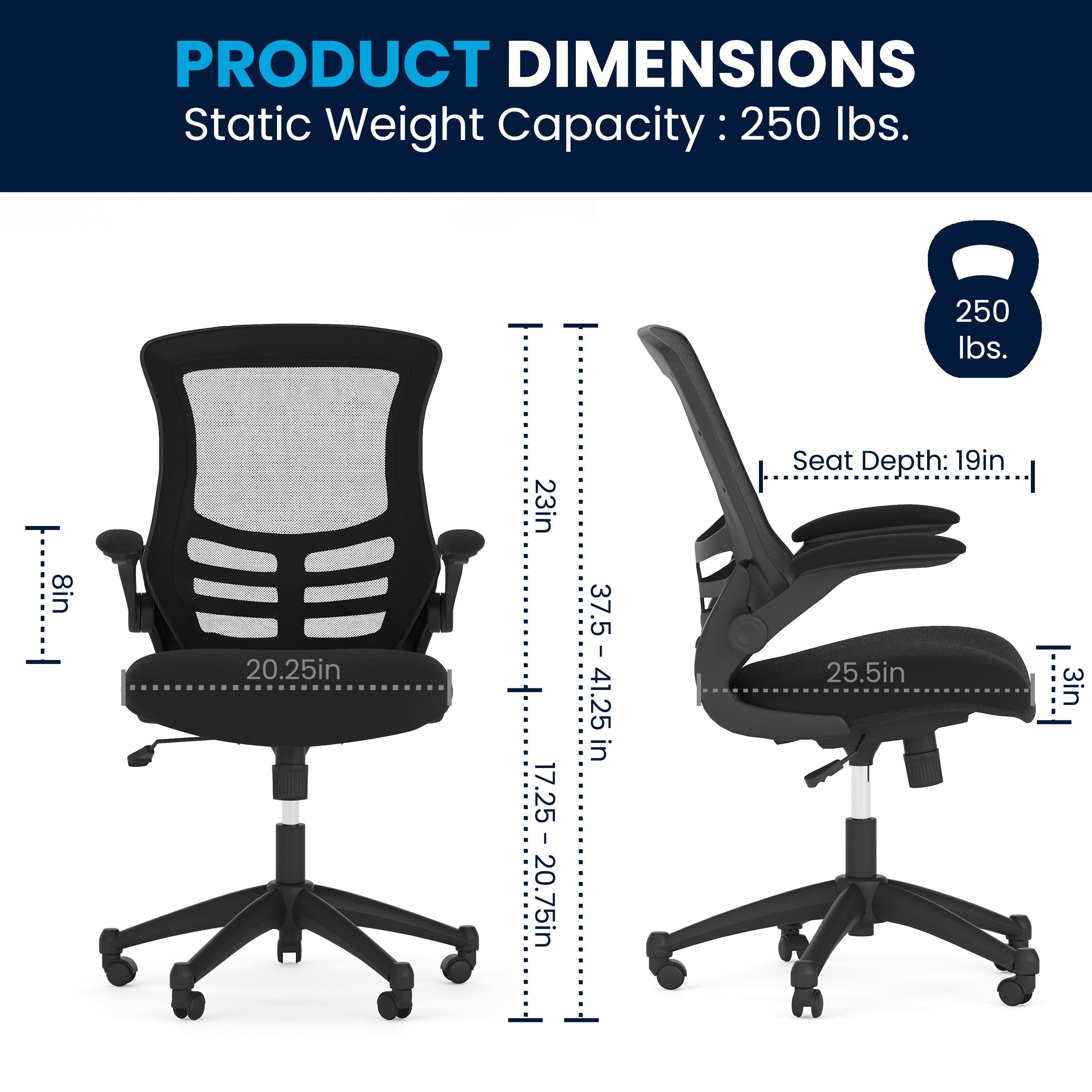 Jayetta Mid-Back Mesh Swivel Ergonomic Office Chair with Flip-Up Arms