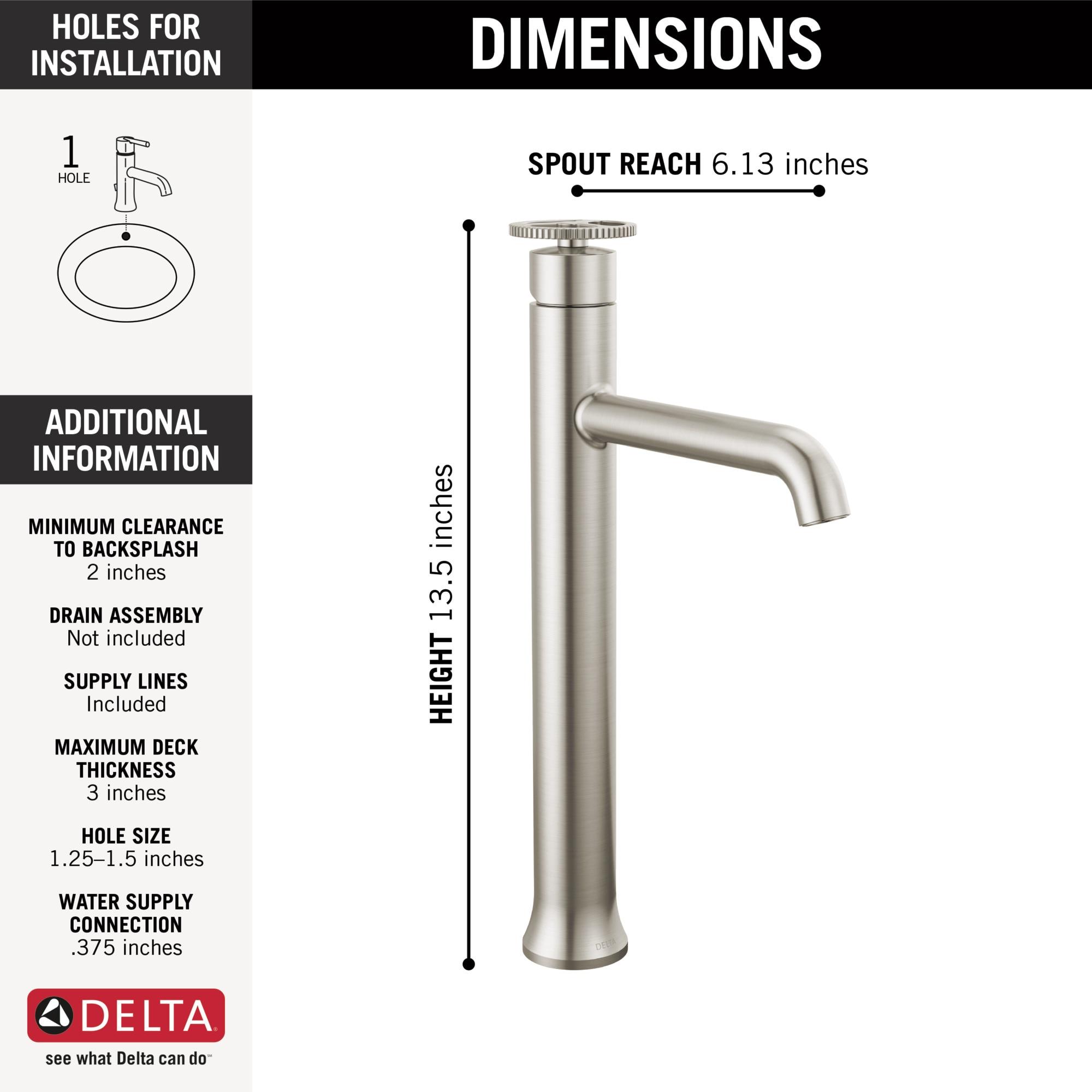 Trinsic Single Hole Vessel Bathroom Faucet, Single Handle Vessel Bathroom Sink Faucet