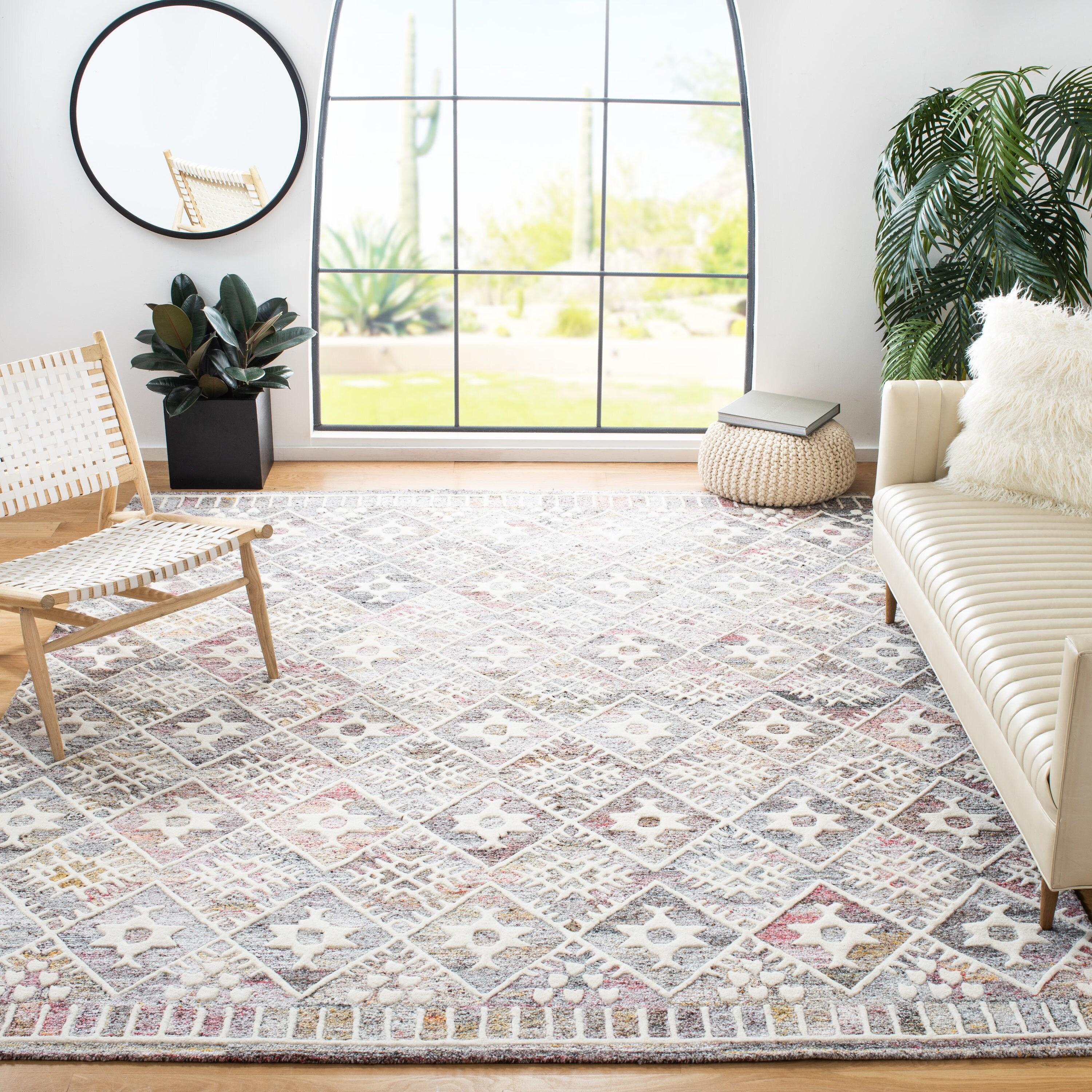 Roslyn ROS803 Hand Tufted Area Rug - Red/Ivory - 4'x6' - Safavieh.
