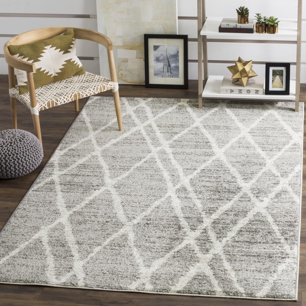 Adirondack ADR128 Power Loomed Area Rug - Ivory/Silver - 6'x9' - Safavieh.