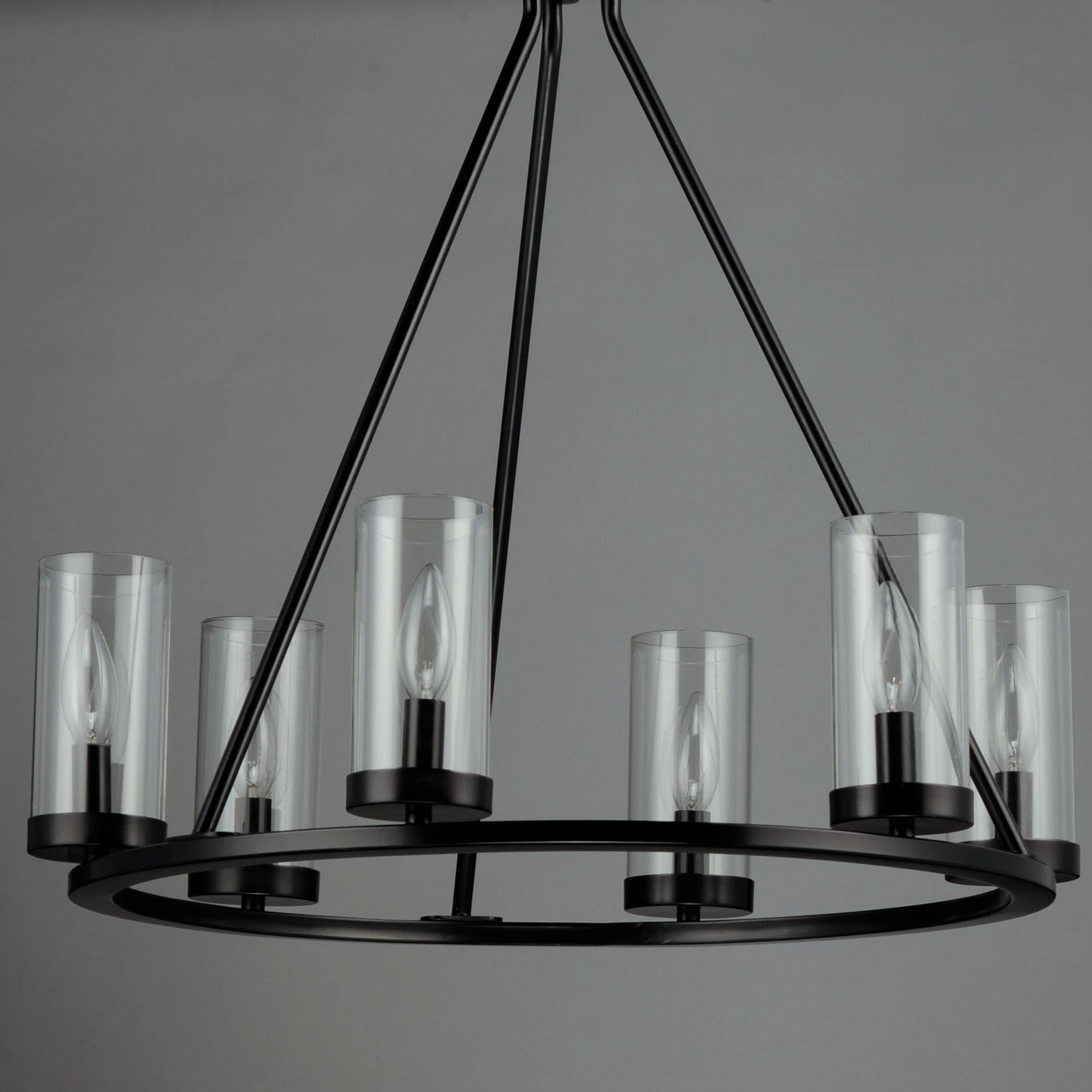 25255CLBK-Maxim Lighting-Sentinel - 6 Light Chandelier-22.75 Inches Tall and 24 Inches Wide-Black Finish    -Traditional Installation