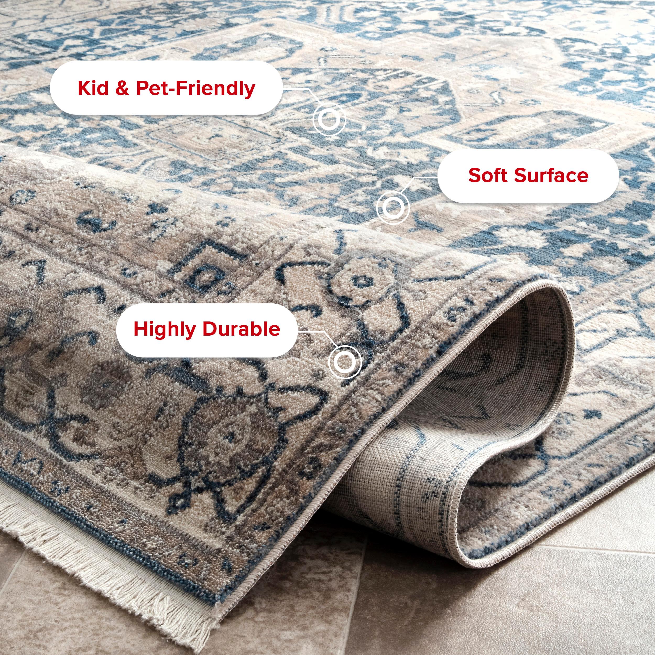 Nuloom Harriet Oriental/Persian 4x6 Indoor Area Rug for Living Room Bedroom Dining Room Kitchen, Grey/Multicolor
