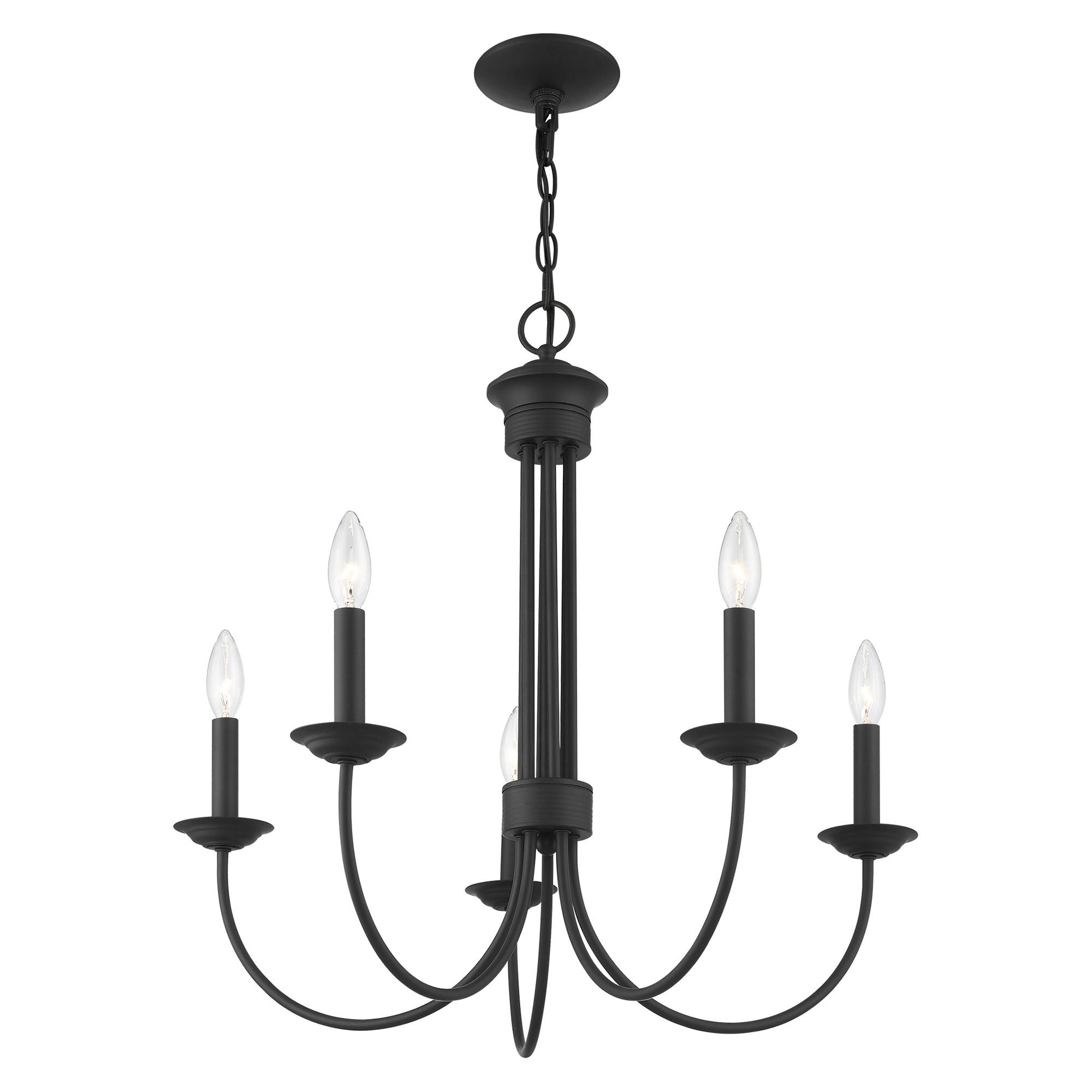 Livex Lighting Estate 5 - Light Chandelier in  Black