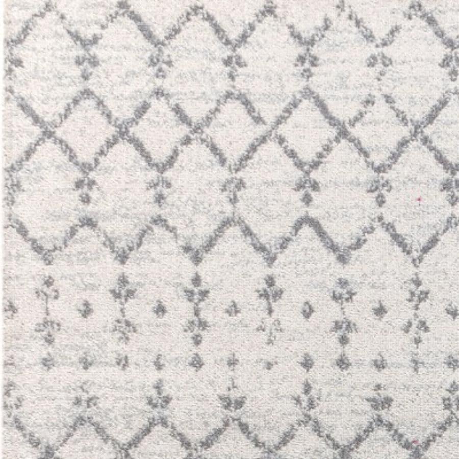 JONATHAN Y Moroccan HYPE Boho Vintage Diamond Cream/Gray 5' Square Area Rug