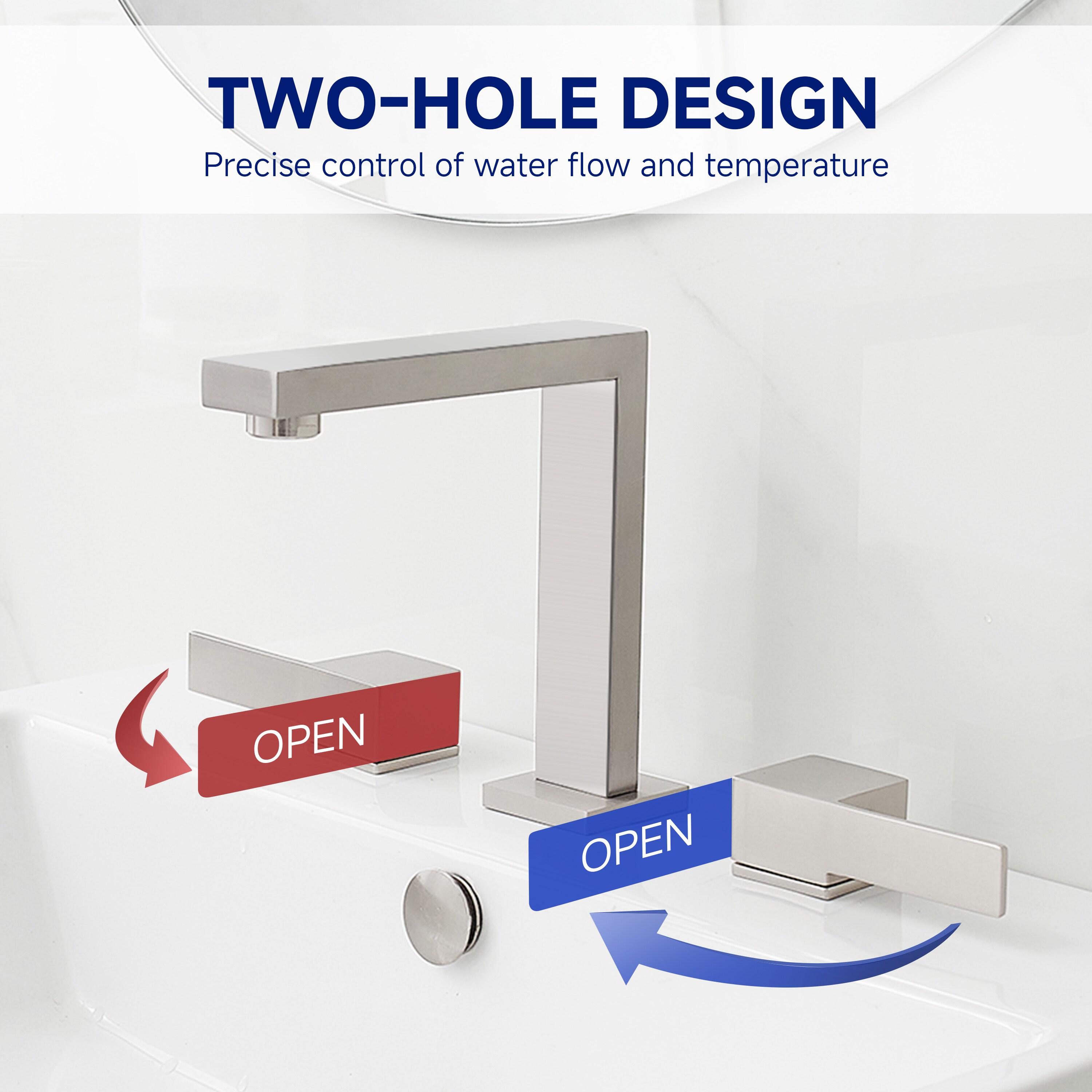 Widespread Single-handle Bathroom Faucet with Drain Assembly