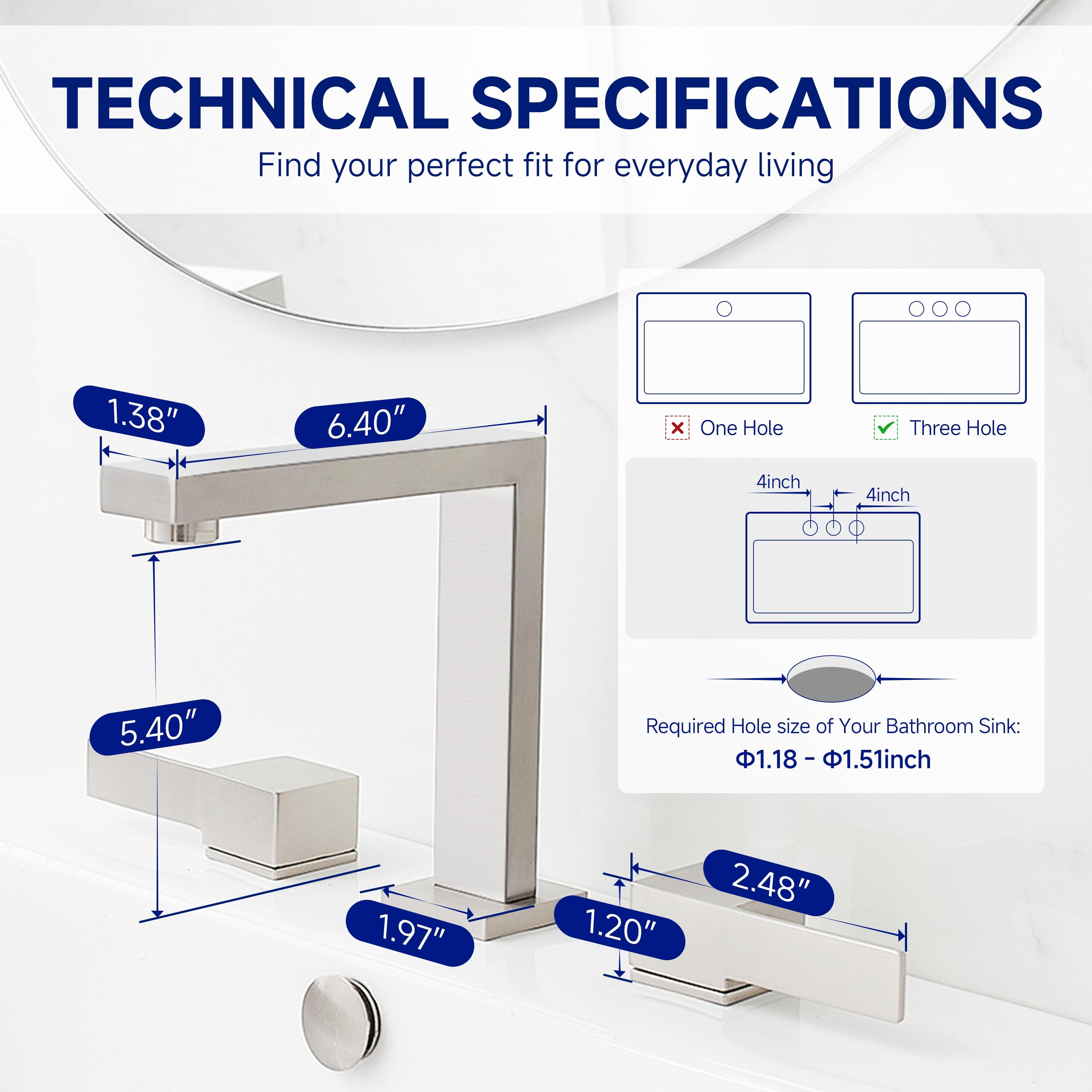 Widespread Single-handle Bathroom Faucet with Drain Assembly