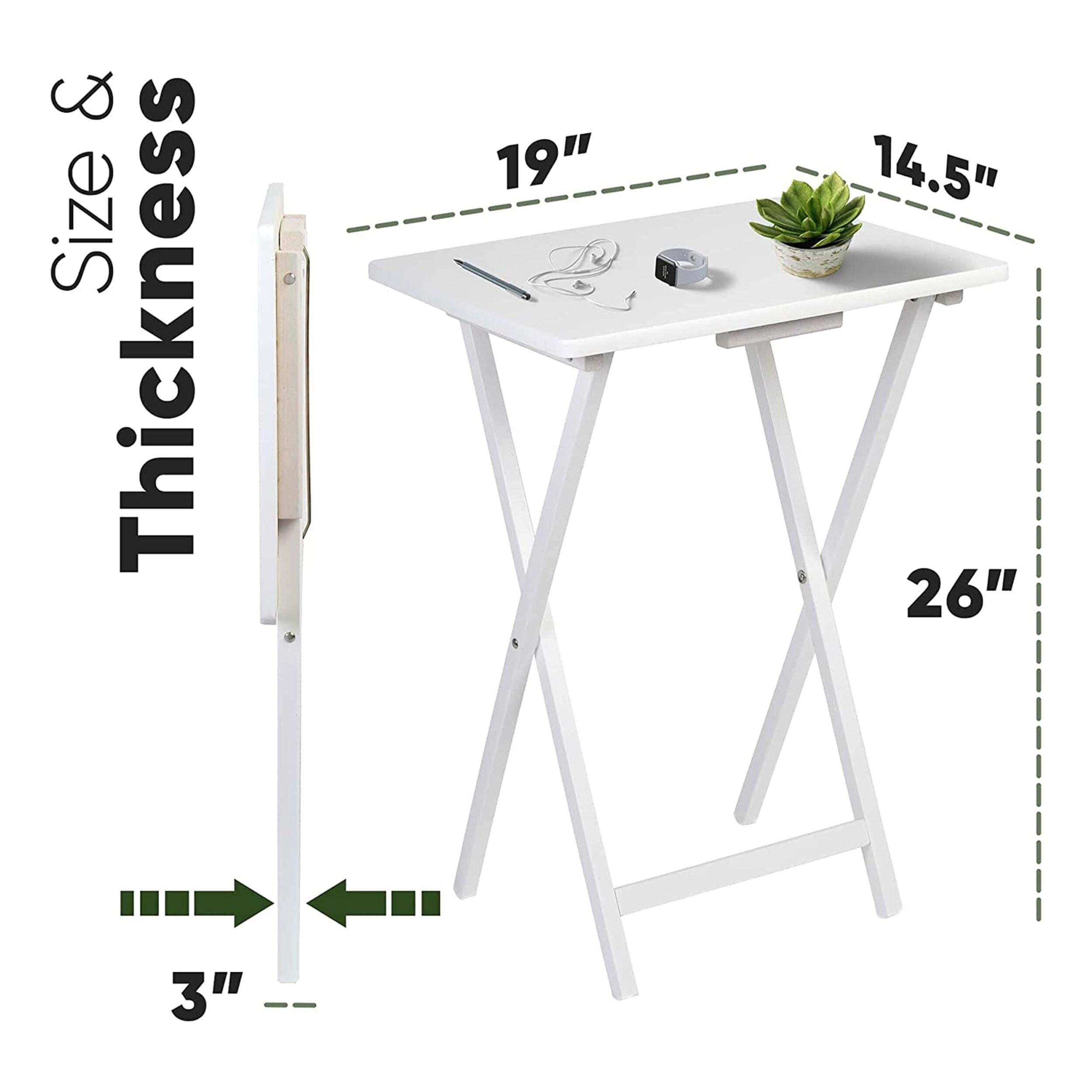 PJ Wood 19.09'' Solid Wood Rectangular Portable Folding Table (Set of 2)