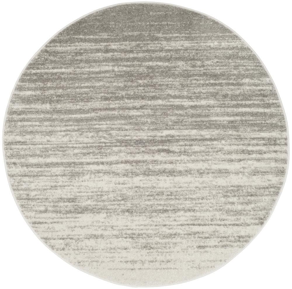 SAFAVIEH Adirondack Esmond Abstract Area Rug, Light Grey/Grey, 10' x 10' Round