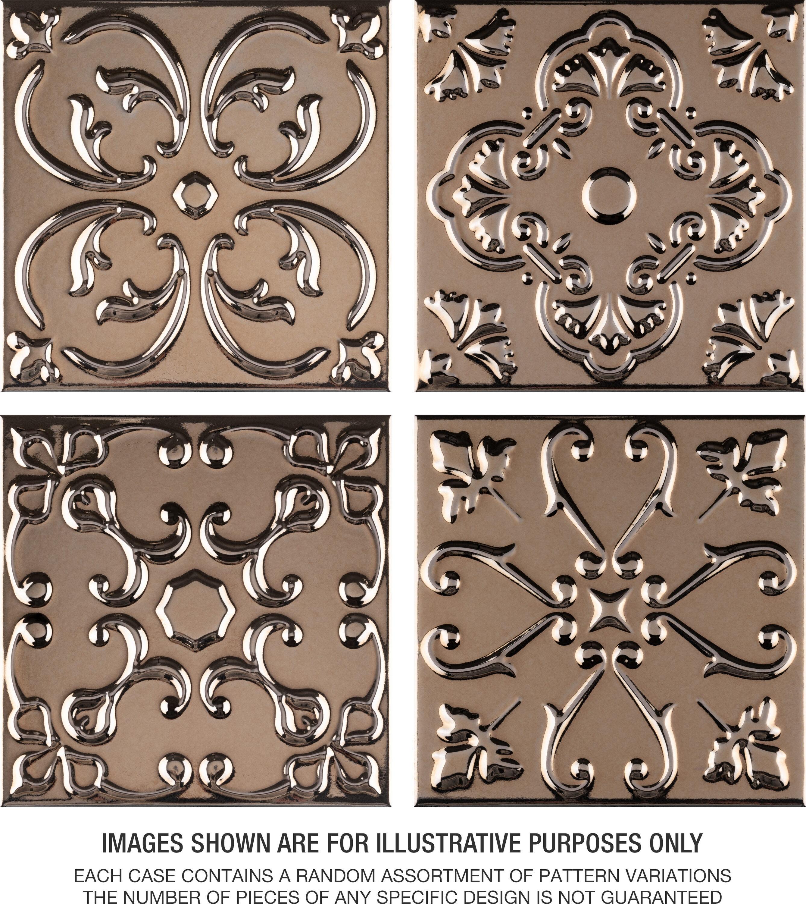 Trend 8" x 8" Ceramic Patterned Wall Tile