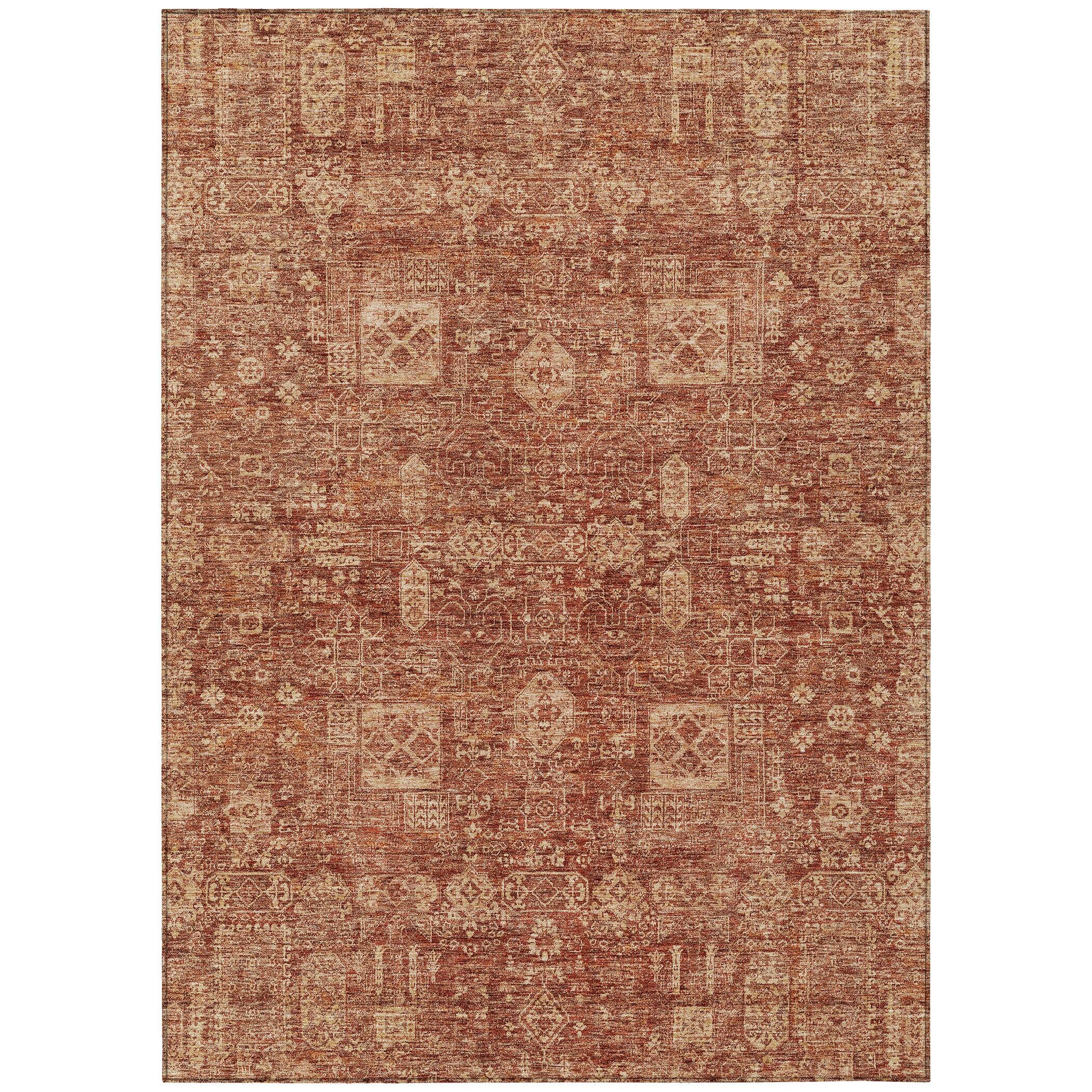 Paprika Flat Woven Synthetic Rectangular Area Rug 3' x 5'