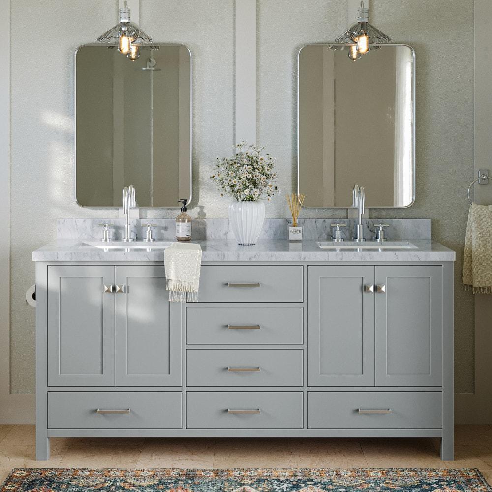 Ariel A073d-Bc Cambridge 72" Double Free Standing Vanity Cabinet Only - Grey