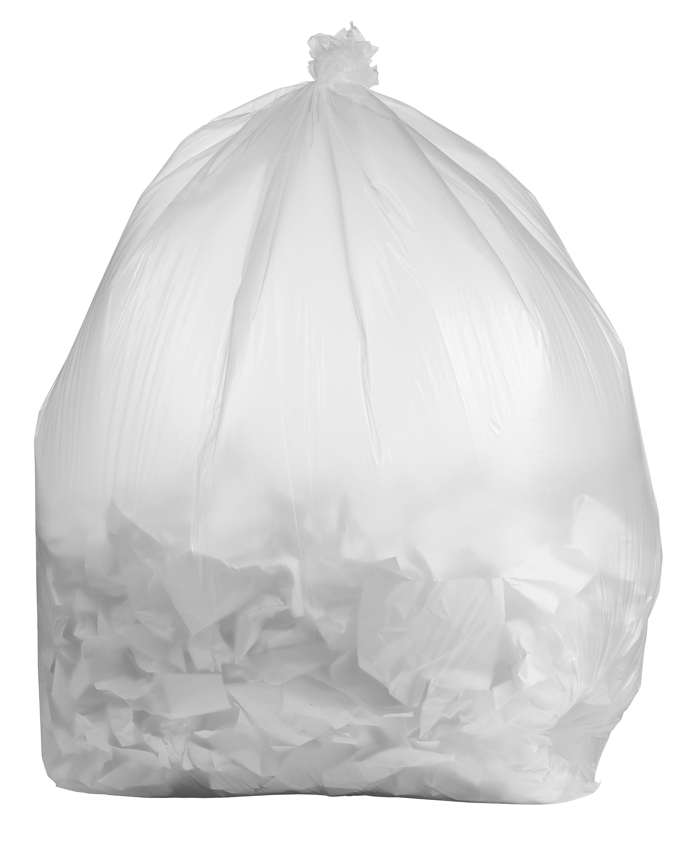 PlasticMill 64-Gallons Clear Outdoor Plastic Lawn and leaf Trash Bag 50 -Count