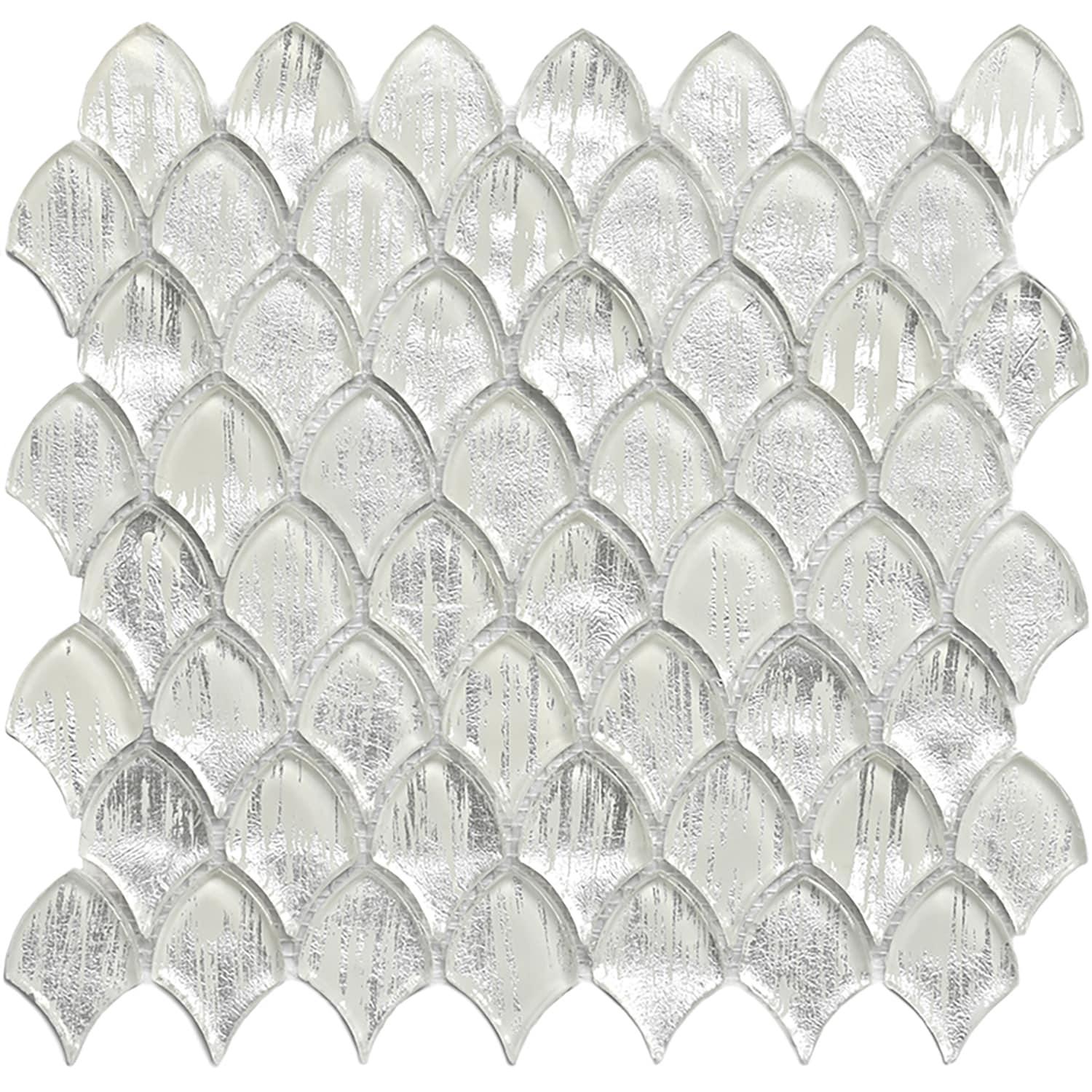 Majeste 0.5" x 2" Glass Fish Scale Mosaic Wall & Floor Tile