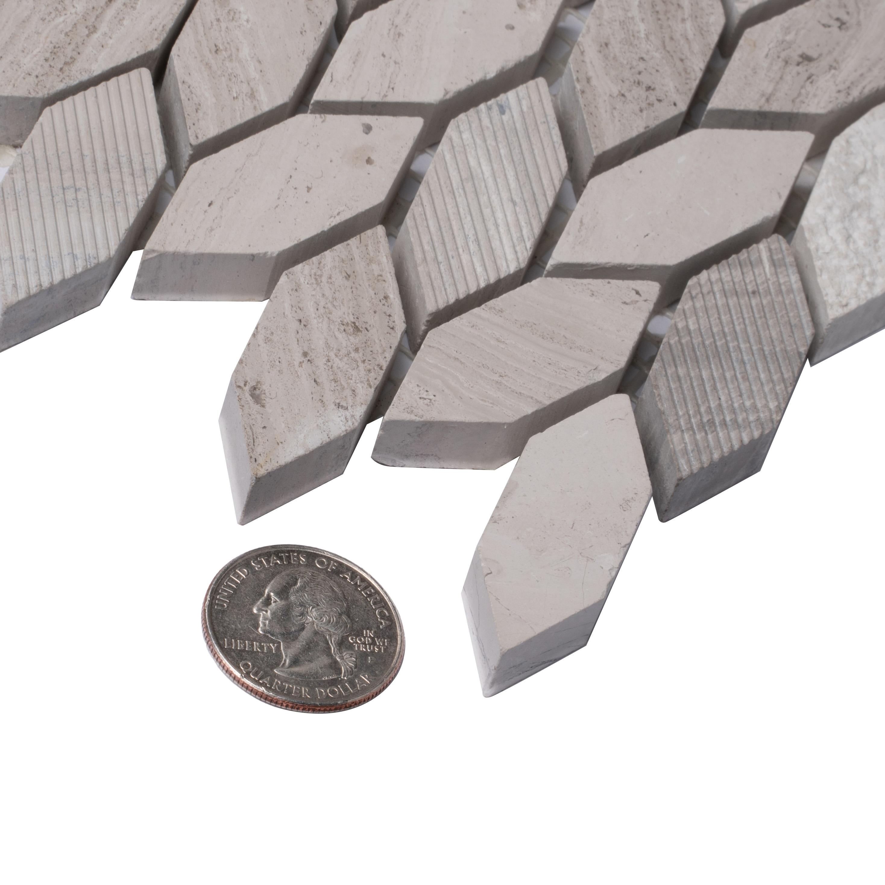 11.8" x 12" Marble Novelty Mosaic Wall & Floor Tile