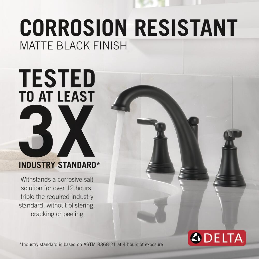 Woodhurst Widespread Bathroom Faucet 3 Hole, 2-handle Bathroom Sink Faucet with Drain Assembly