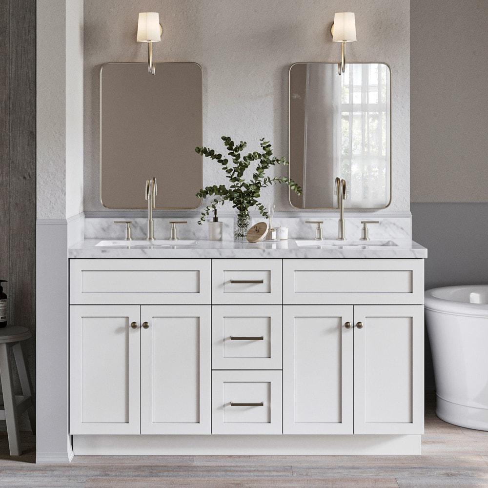 Ariel F060d-Bc Hamlet 60" Double Free Standing Vanity Cabinet Only - White