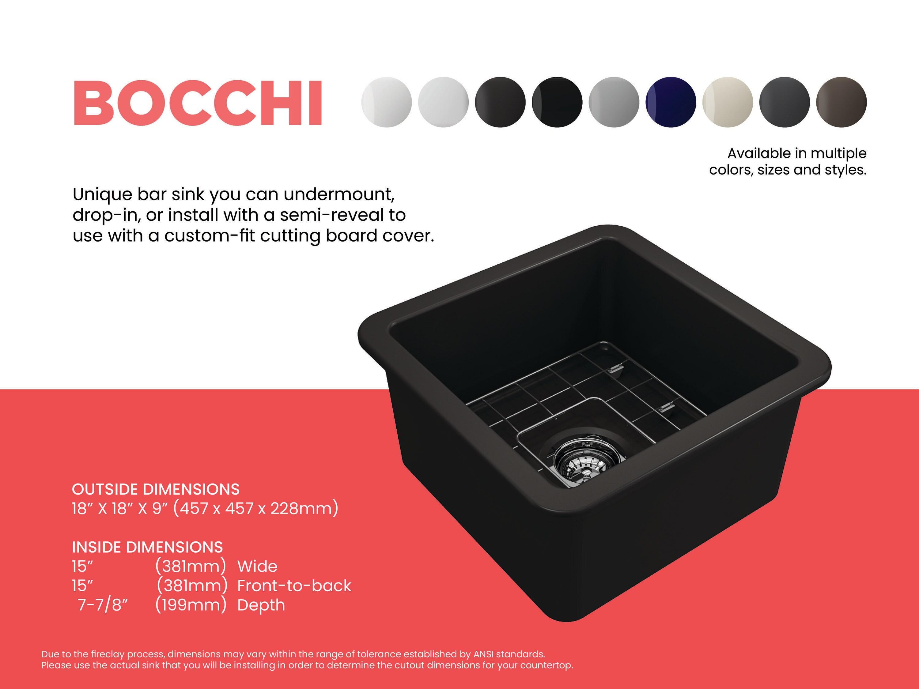 BOCCHI 18'' L Fireclay Kitchen Sink 1359-004-0120