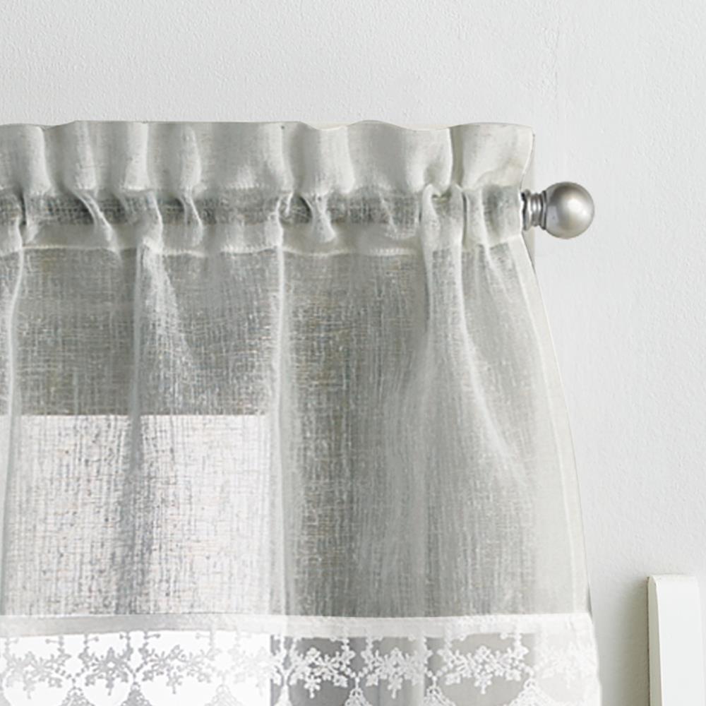 Rosalind Wheeler Juniata Tailored 55'' W Kitchen Curtain in Gray (Set of 3)