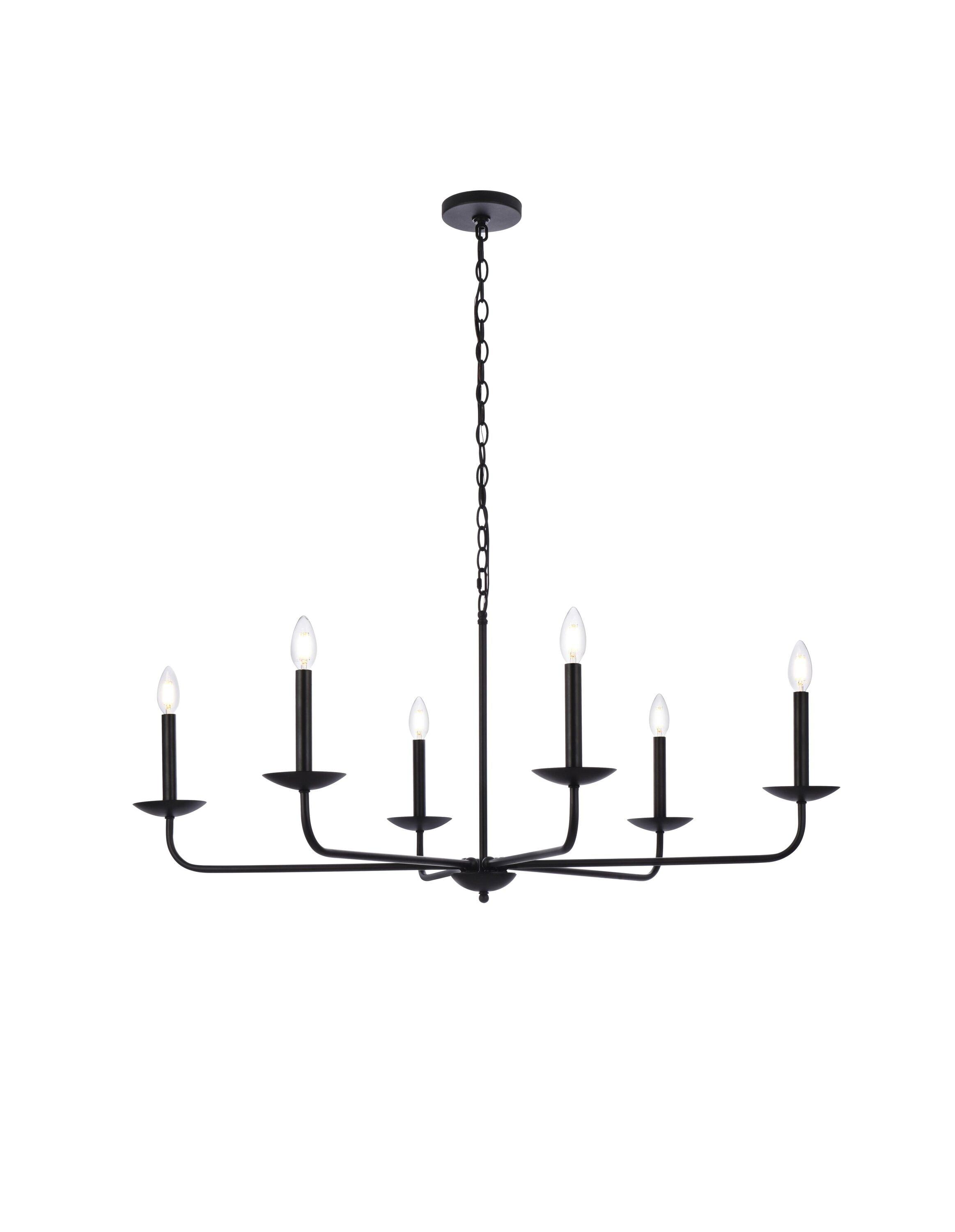 Elegant Lighting Cohen 36 inch pendant in black