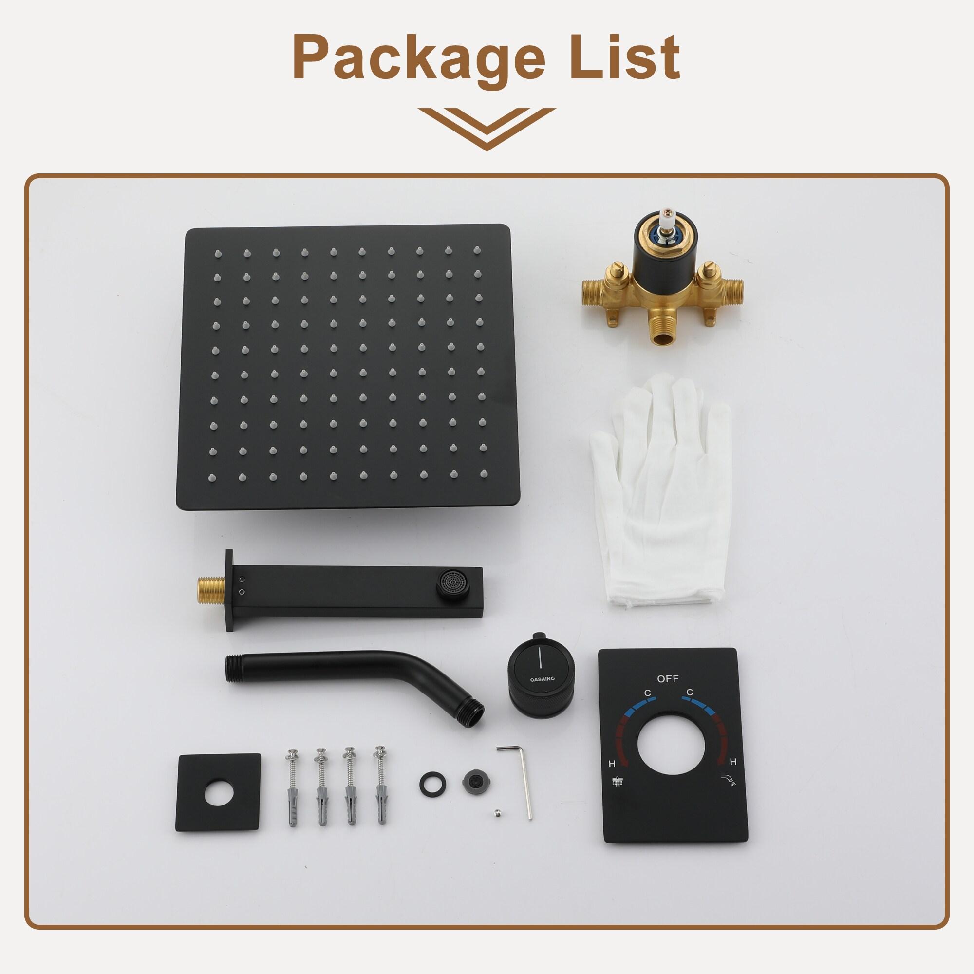 10 Inch Rainfall Shower System with Tilt Shower Head and Tub Spout with Rough in-Valve