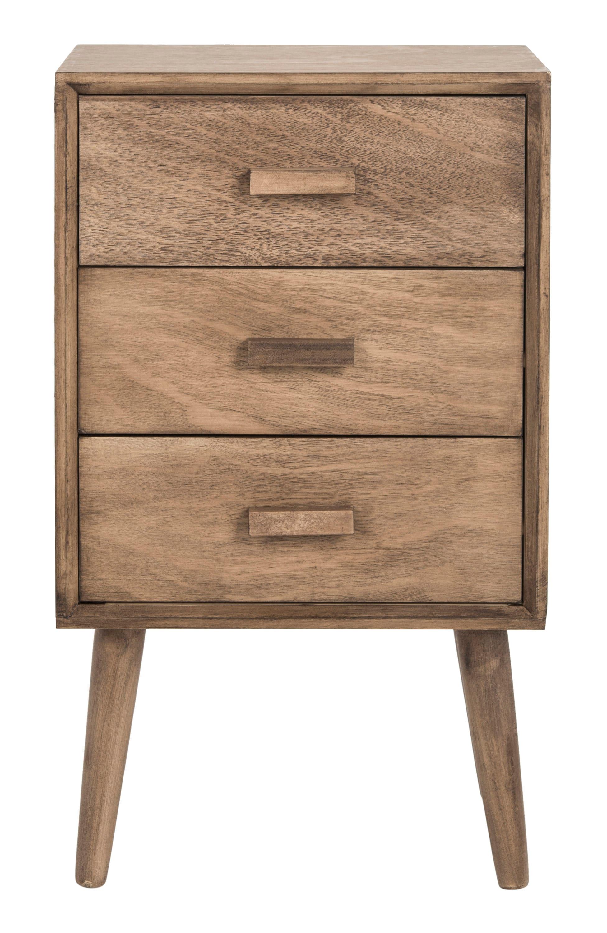 Pomona 3 Drawer Accent Table - Light Brown - Safavieh.