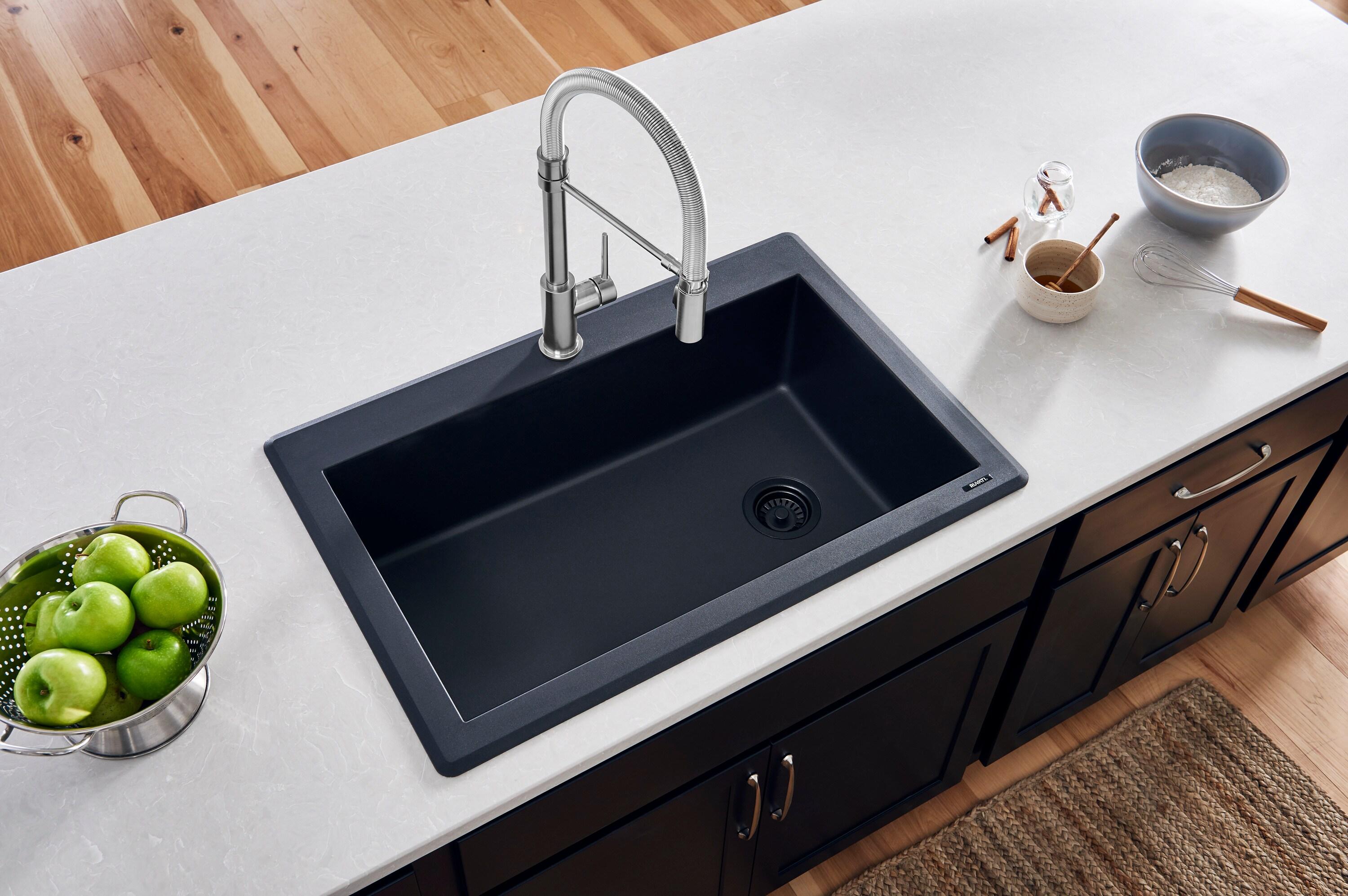 Ruvati 33 x 22 inch epiGranite Topmount Granite Composite Single Bowl Kitchen Sink