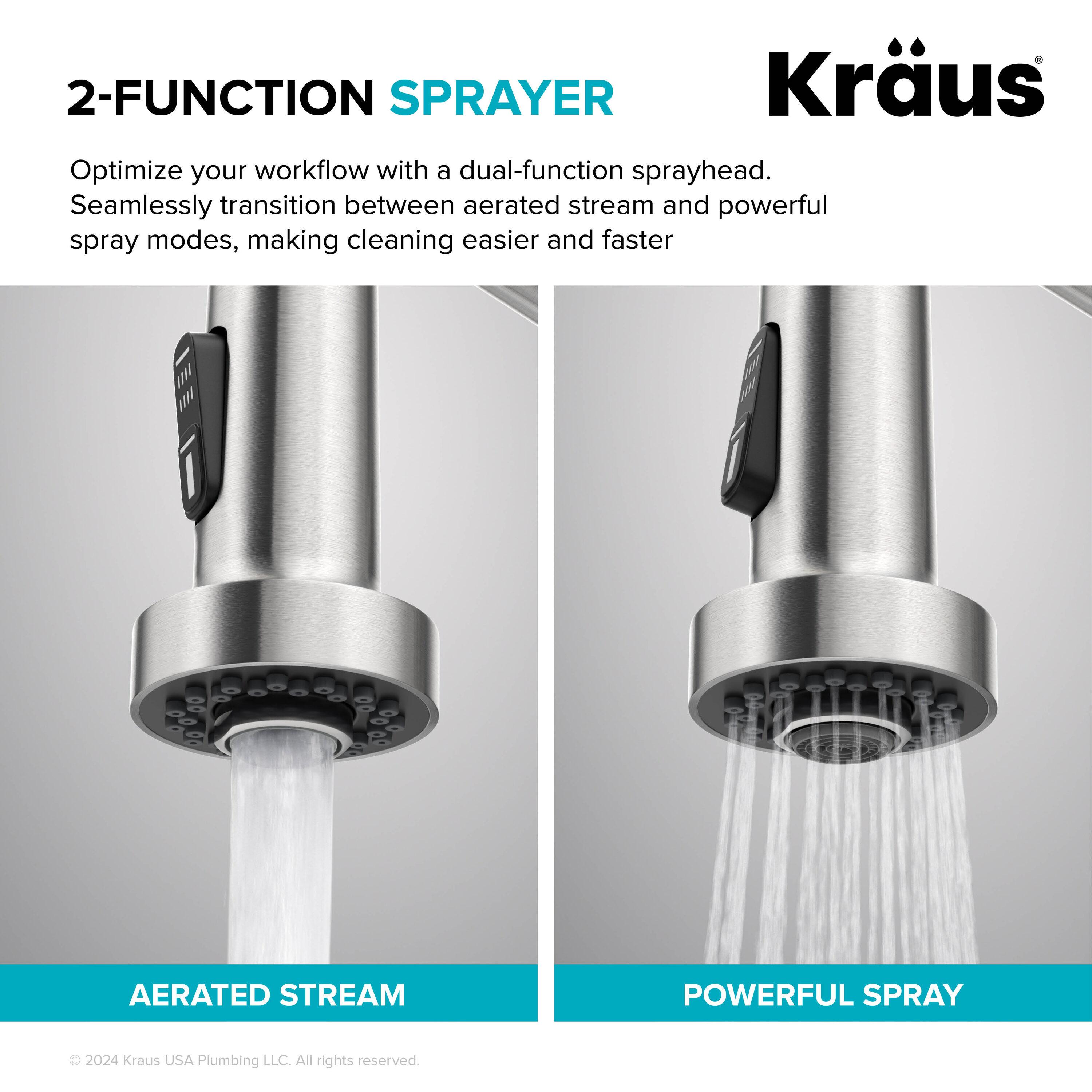 Kraus Bolden Touchless Sensor Commercial Style 2-Function Single Handle Pull-Down Kitchen Faucet