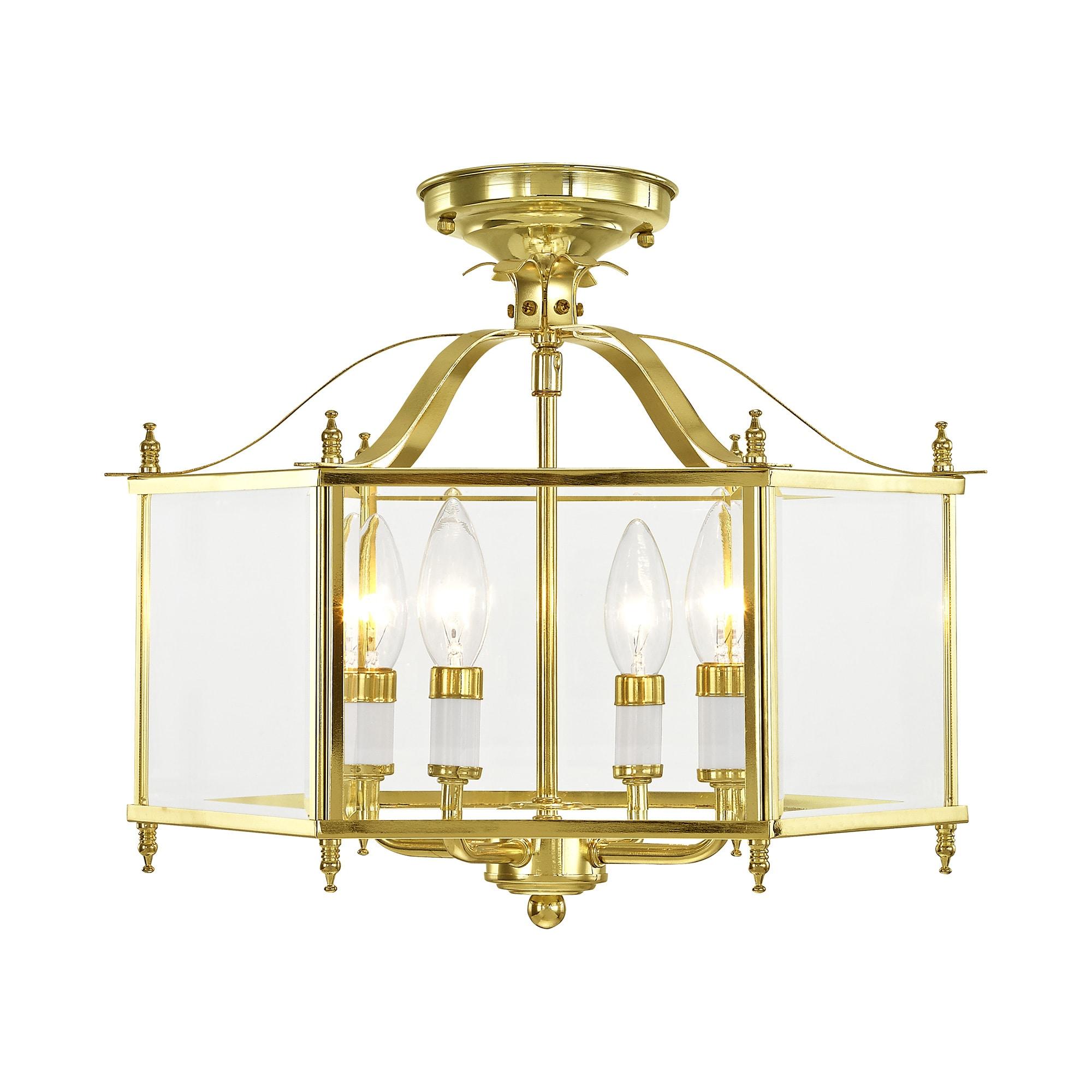 Livex Lighting Livingston 4 - Light Pendant in  Polished Brass