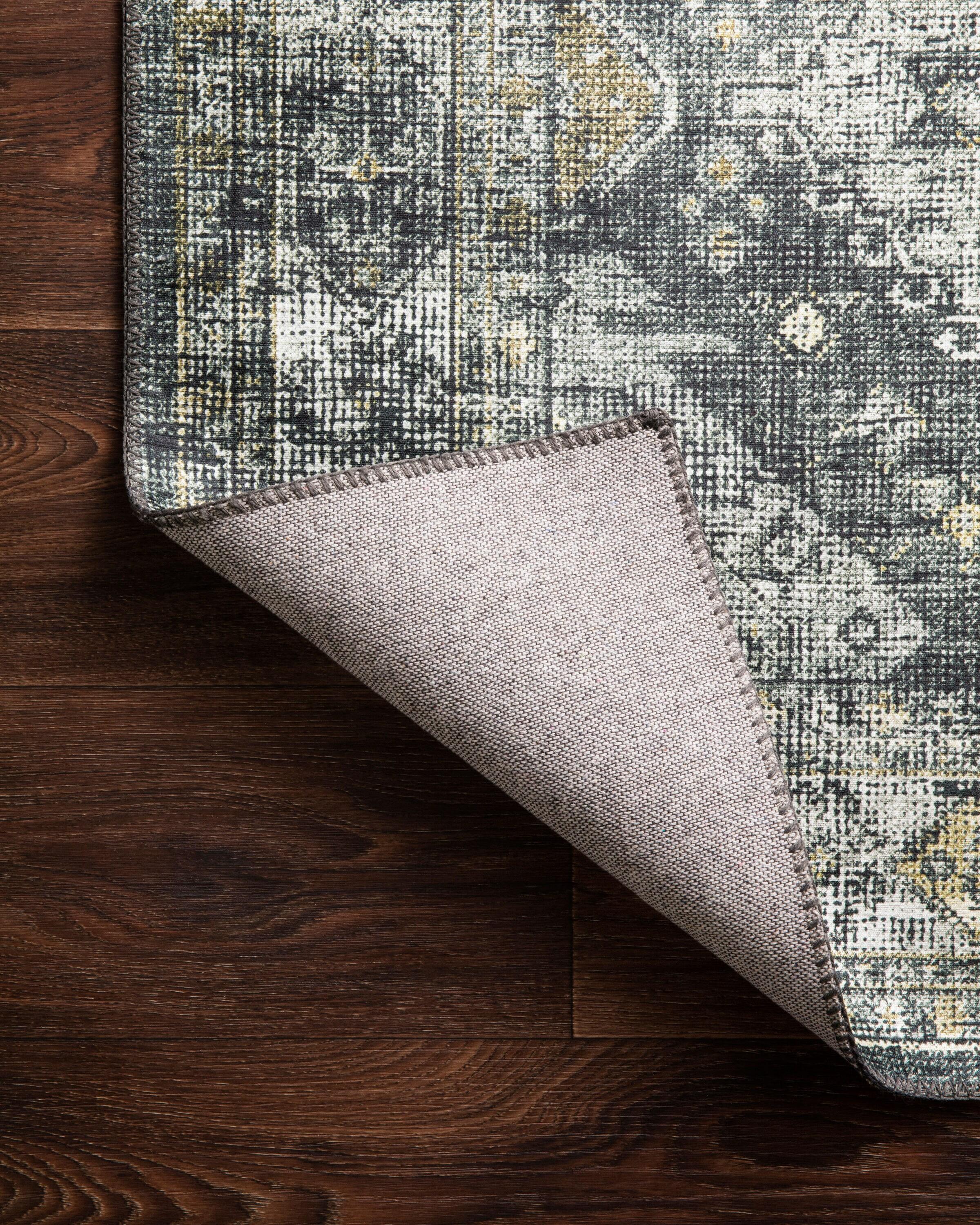 Graphite and Silver Hand-Knotted Oriental Rectangular Rug