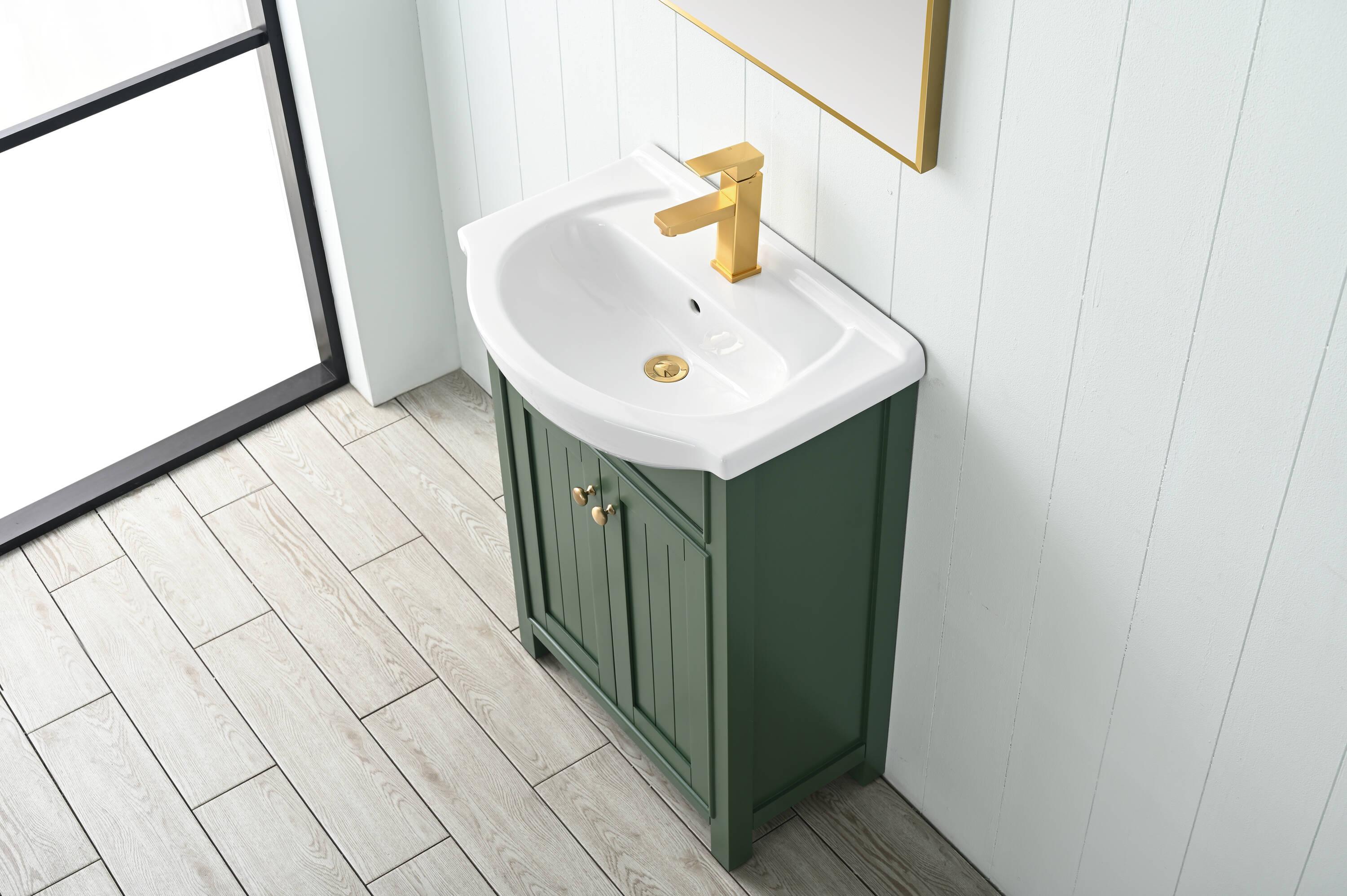 Marian Green 24" Single Sink Vanity with Porcelain Top