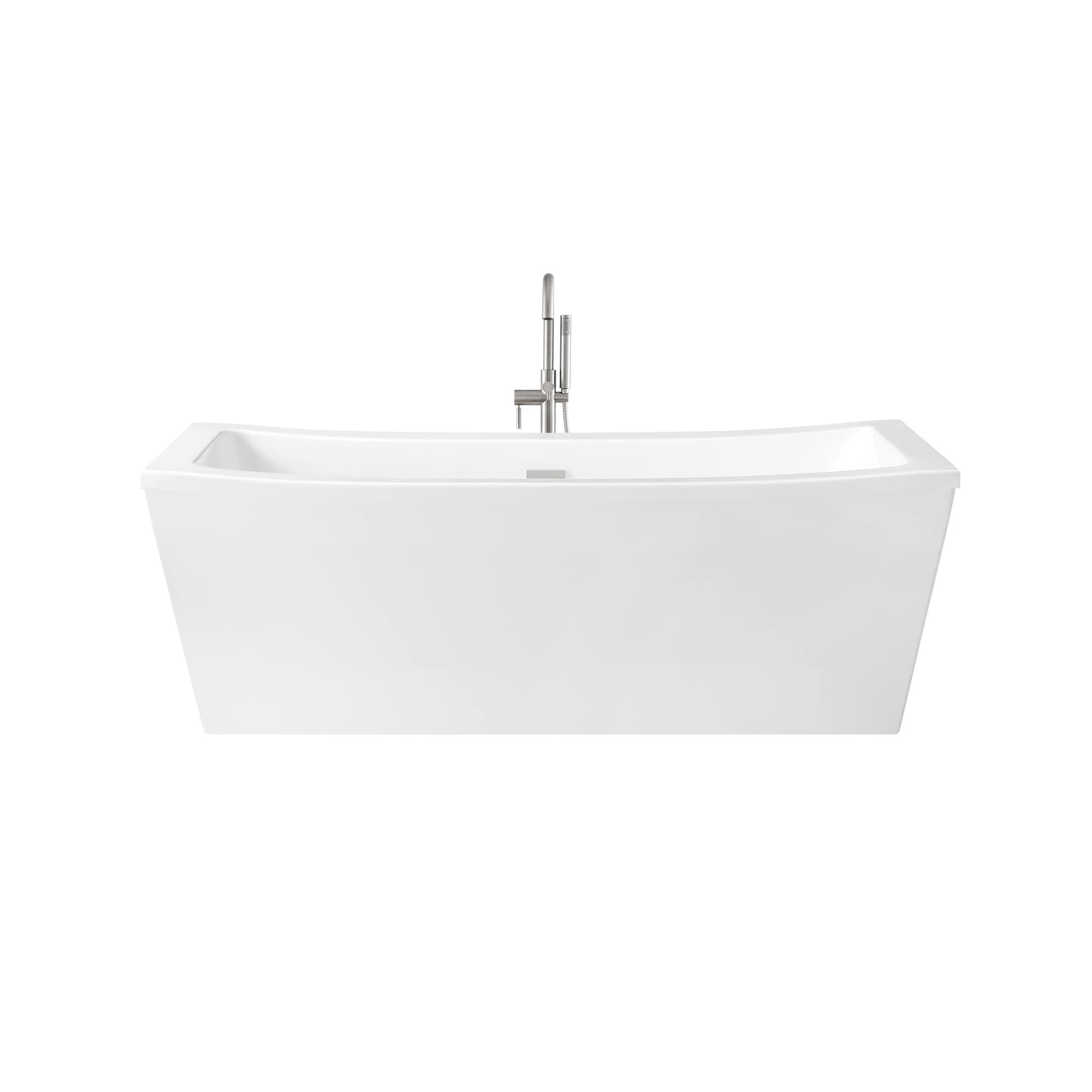 Terra 34.25'' x 70.08'' Freestanding Soaking Acrylic Bathtub with Faucet