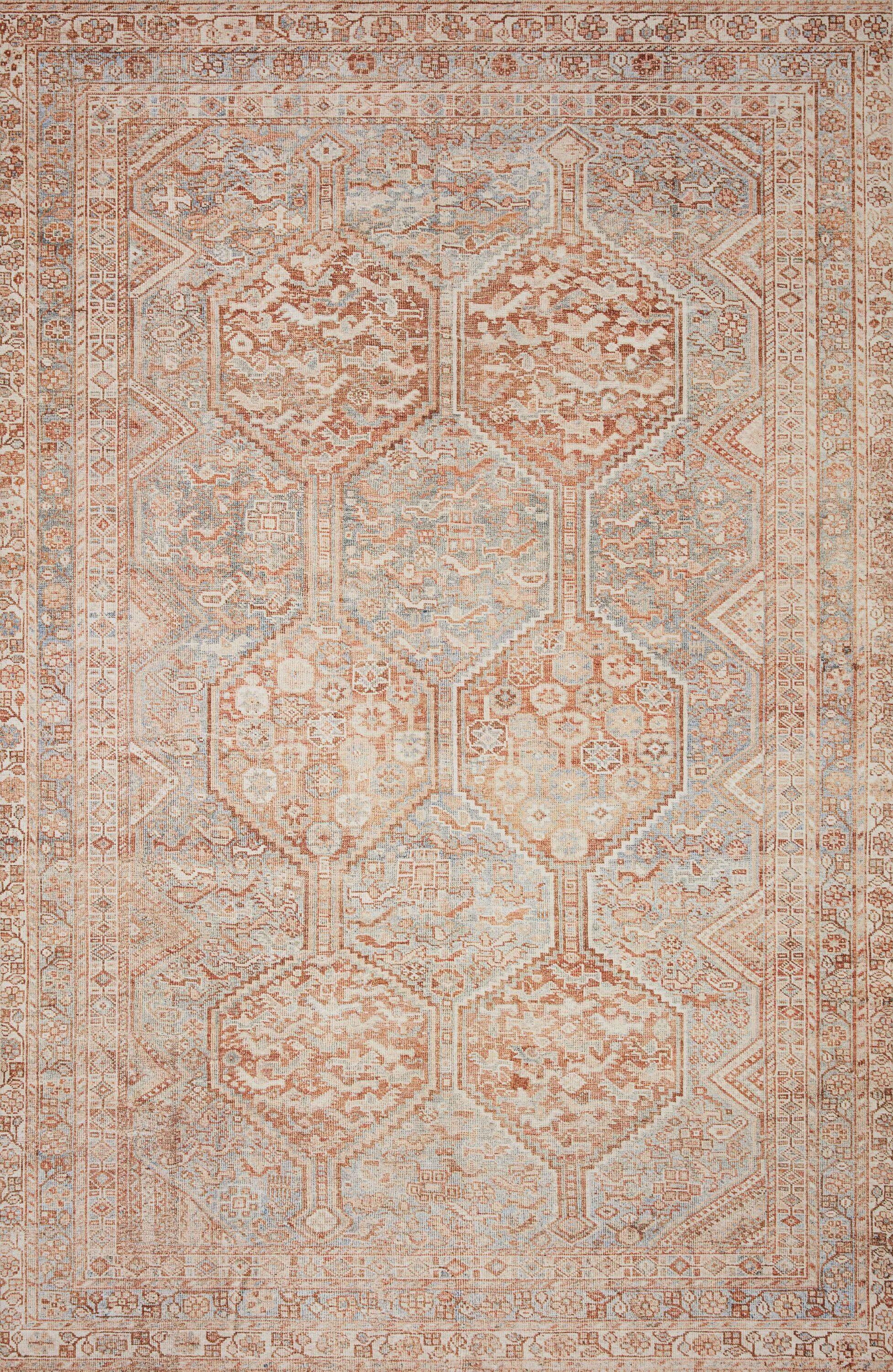 Jules Rug by Chris Loves Julia x Loloi - Tangerine and Mist / 2' x 5'