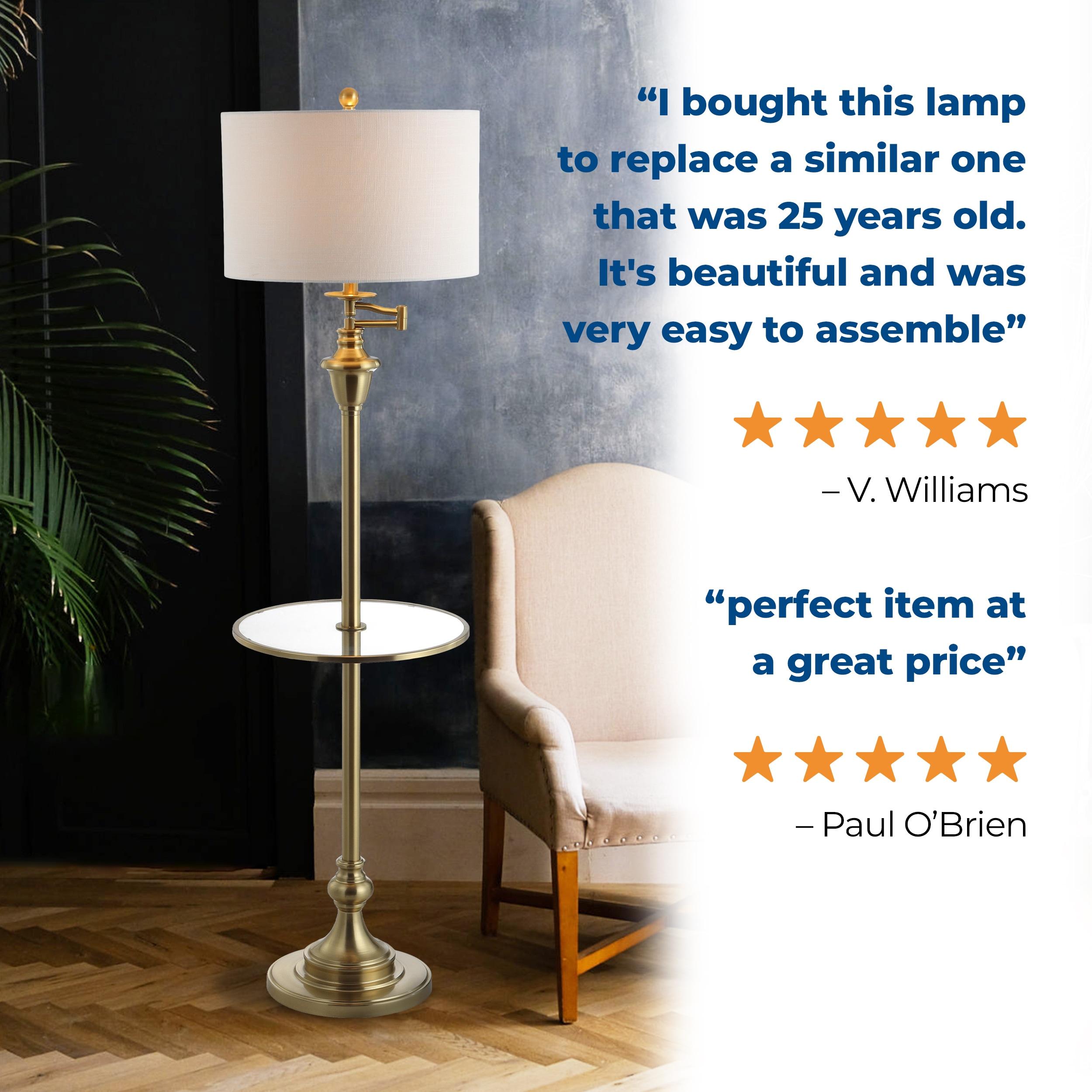 Rephen 60'' Black LED Swing Arm Floor Lamp with USB
