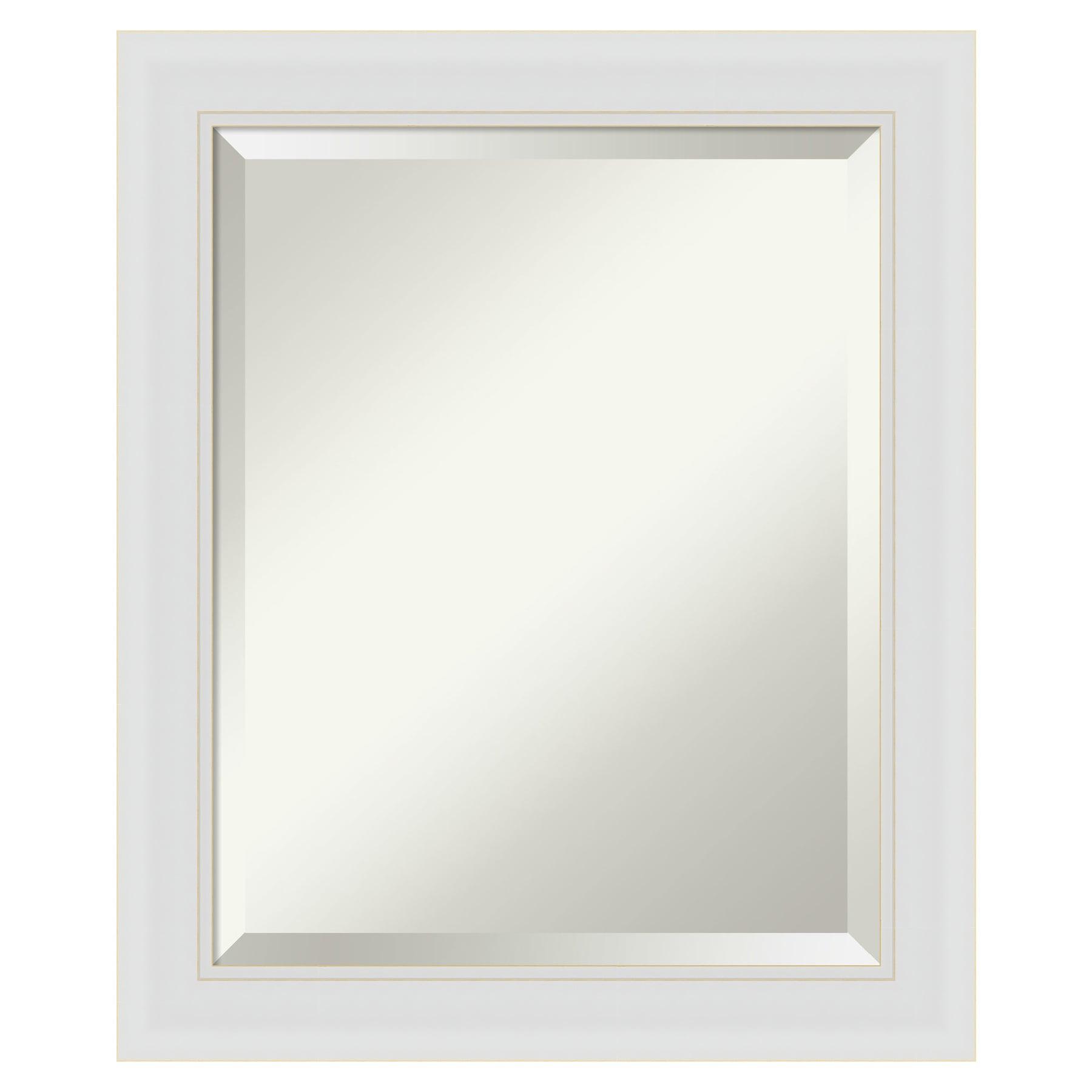 20" x 24" Flair Framed Bathroom Vanity Wall Mirror Soft White - Amanti Art: Modern Rectangle, Satin Finish, No Assembly Required