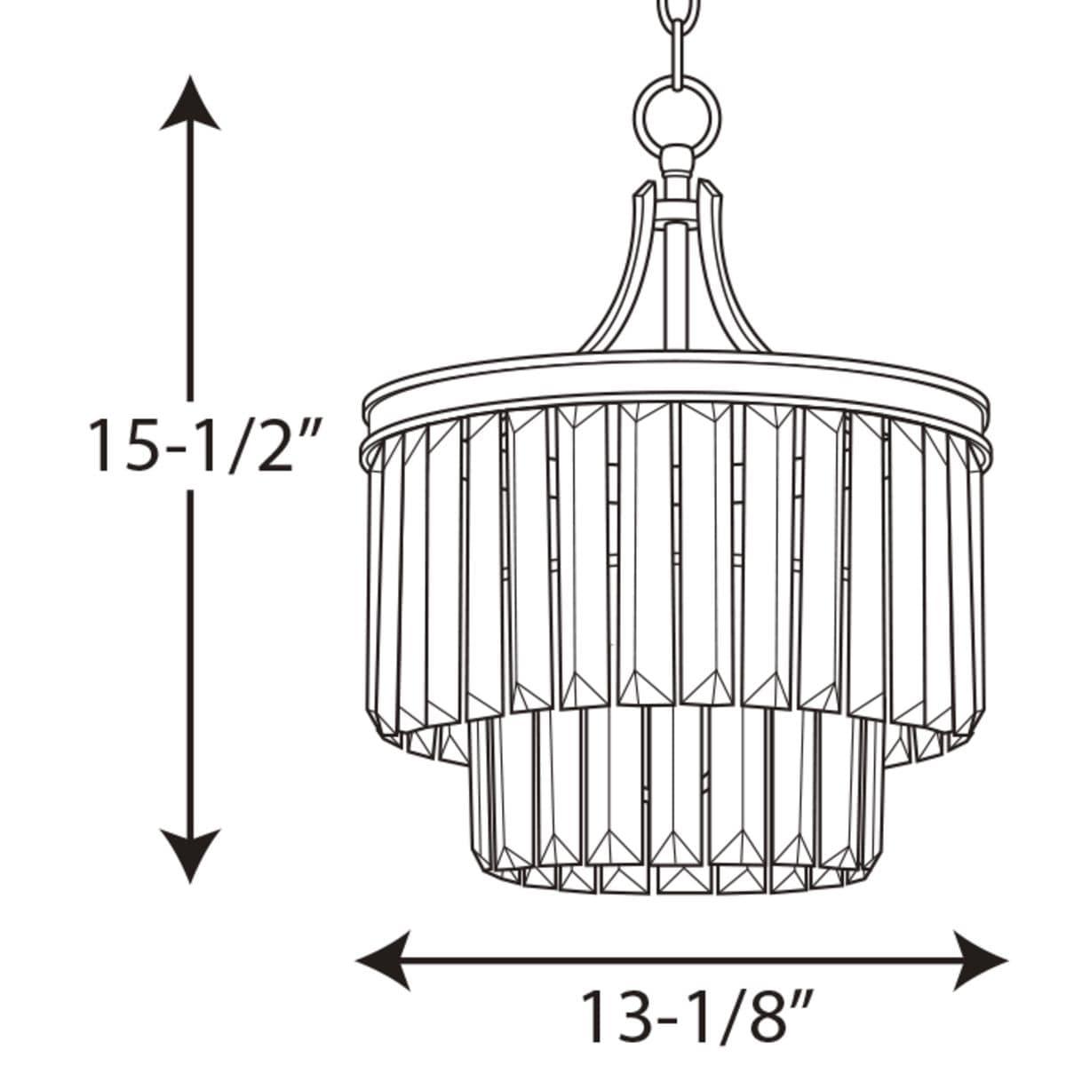 Progress Lighting Glimmer 3-Light Semi-Flush Pendant, Antique Bronze, Prismatic Glass