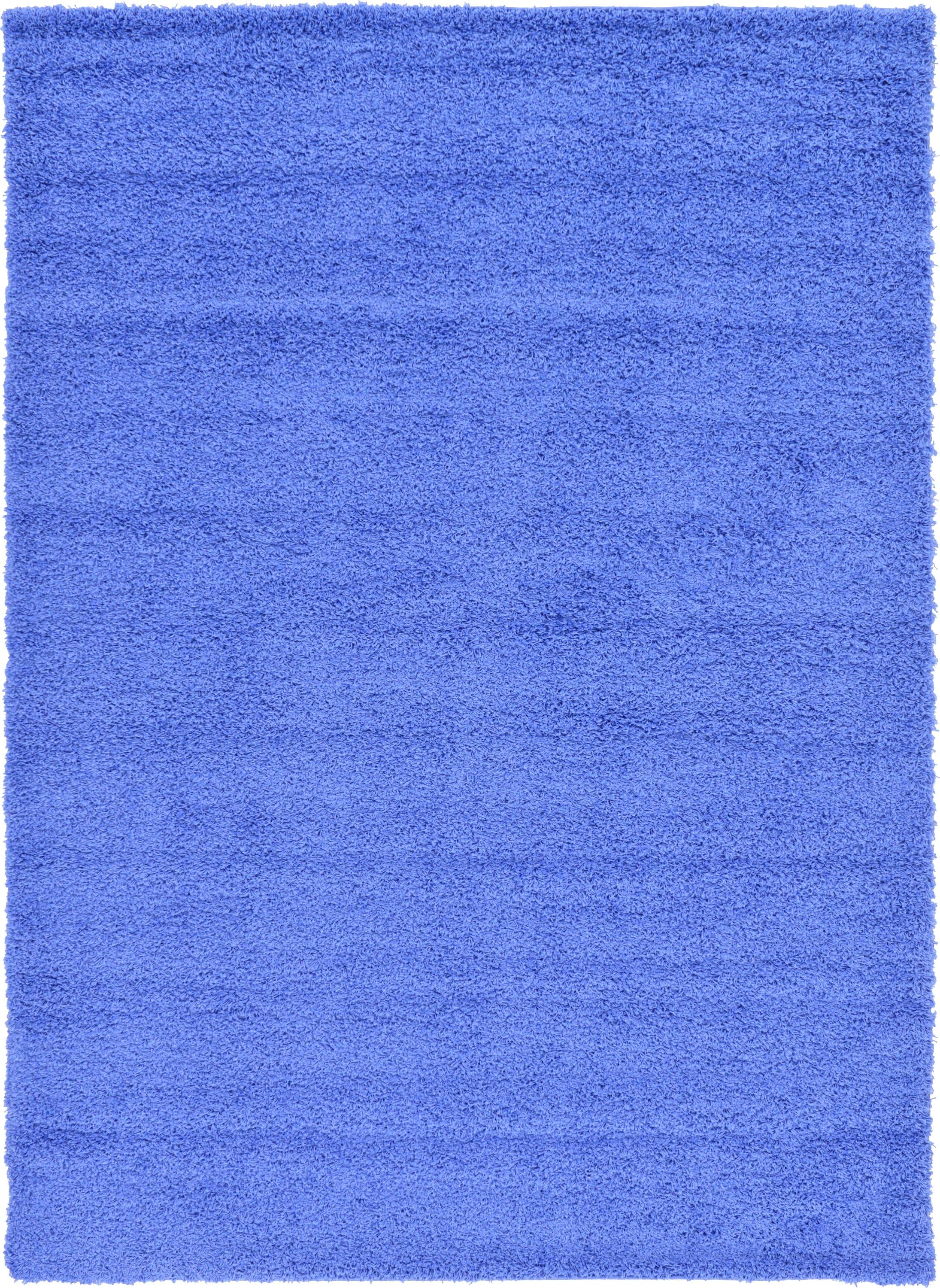 Unique Loom 8' 0 x 11' 0 Rectangle Solid Shag Periwinkle Blue Area Rug