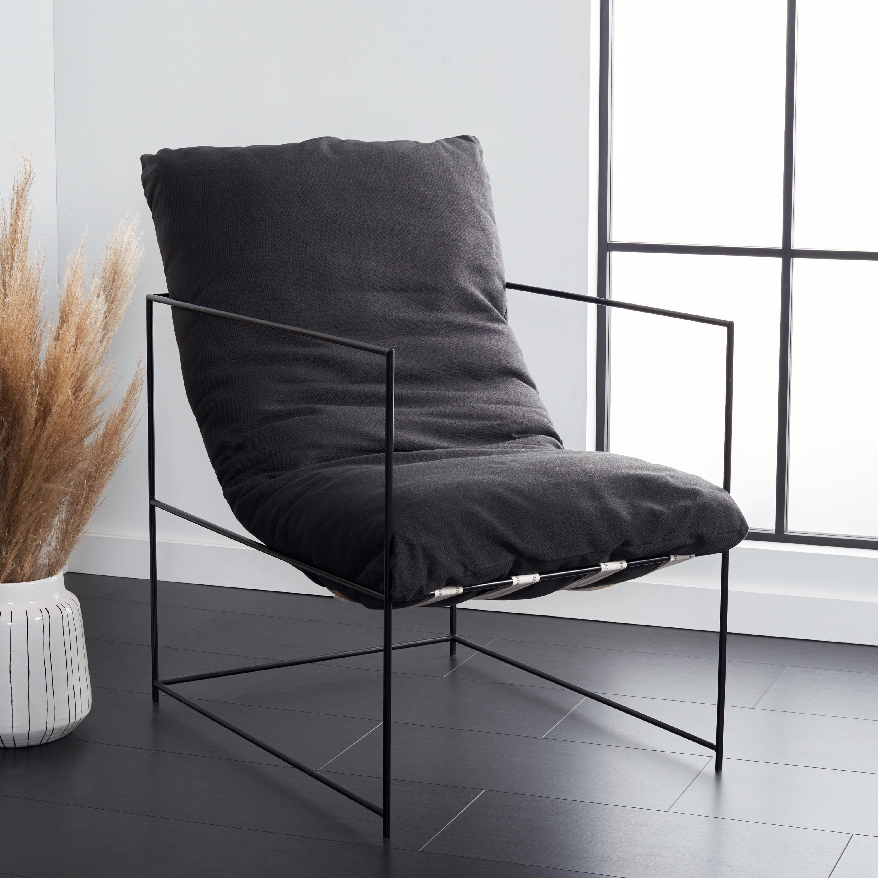 Portland Pillow Top Accent Chair - ACH4511 - Black/Black - Safavieh