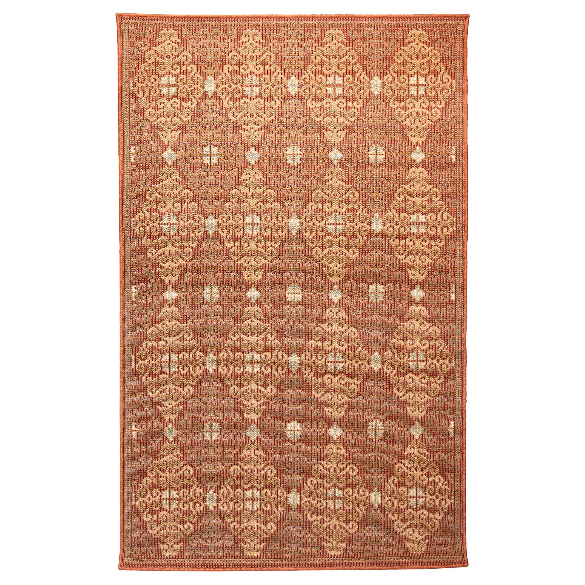 Liora Manne Marina Palm Border Indoor/Outdoor Rug Aqua 7'10" x 9'10"