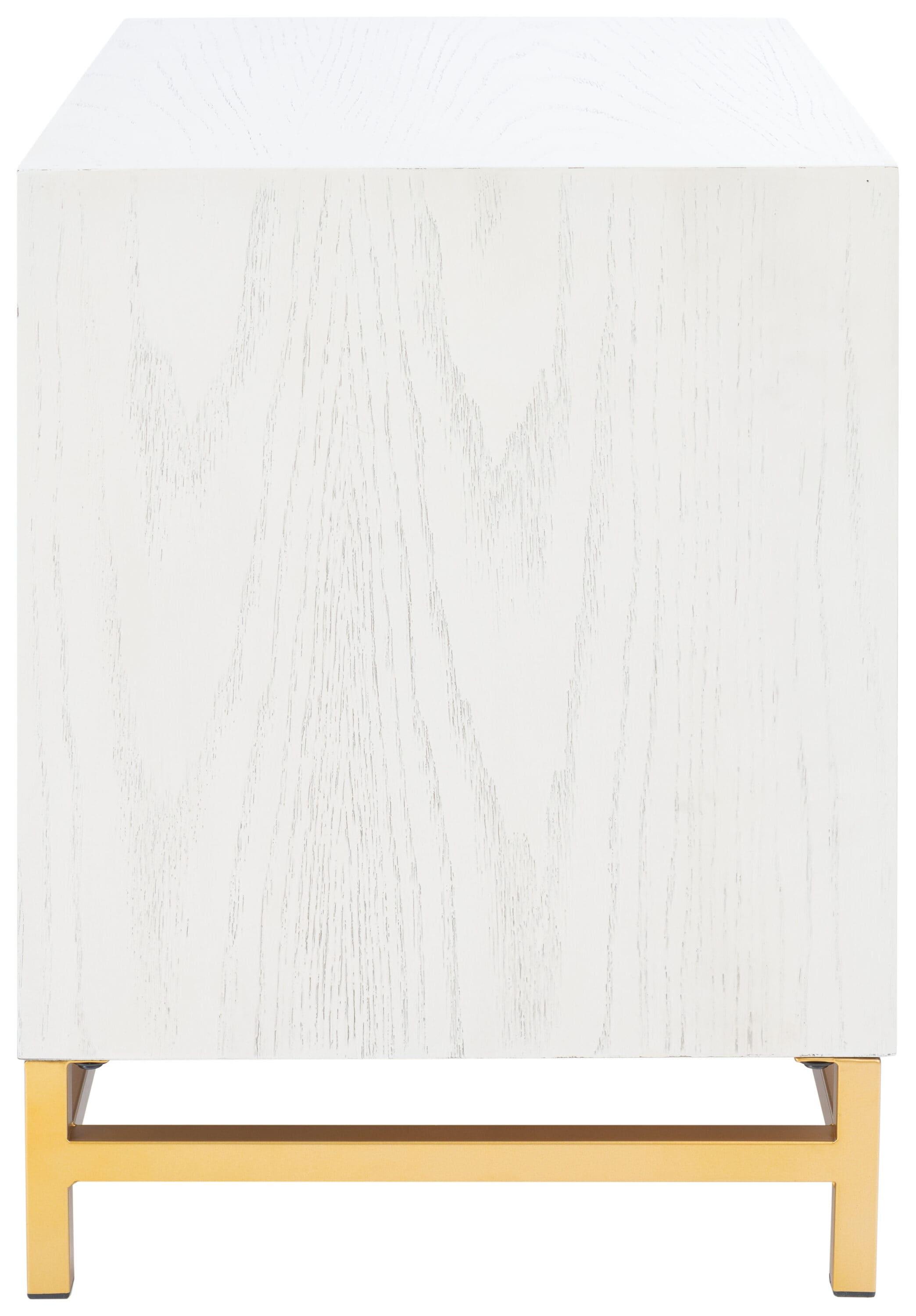 Fenno 2 Drawer Nightstand - NST6401 - White Washed/Brass - Safavieh