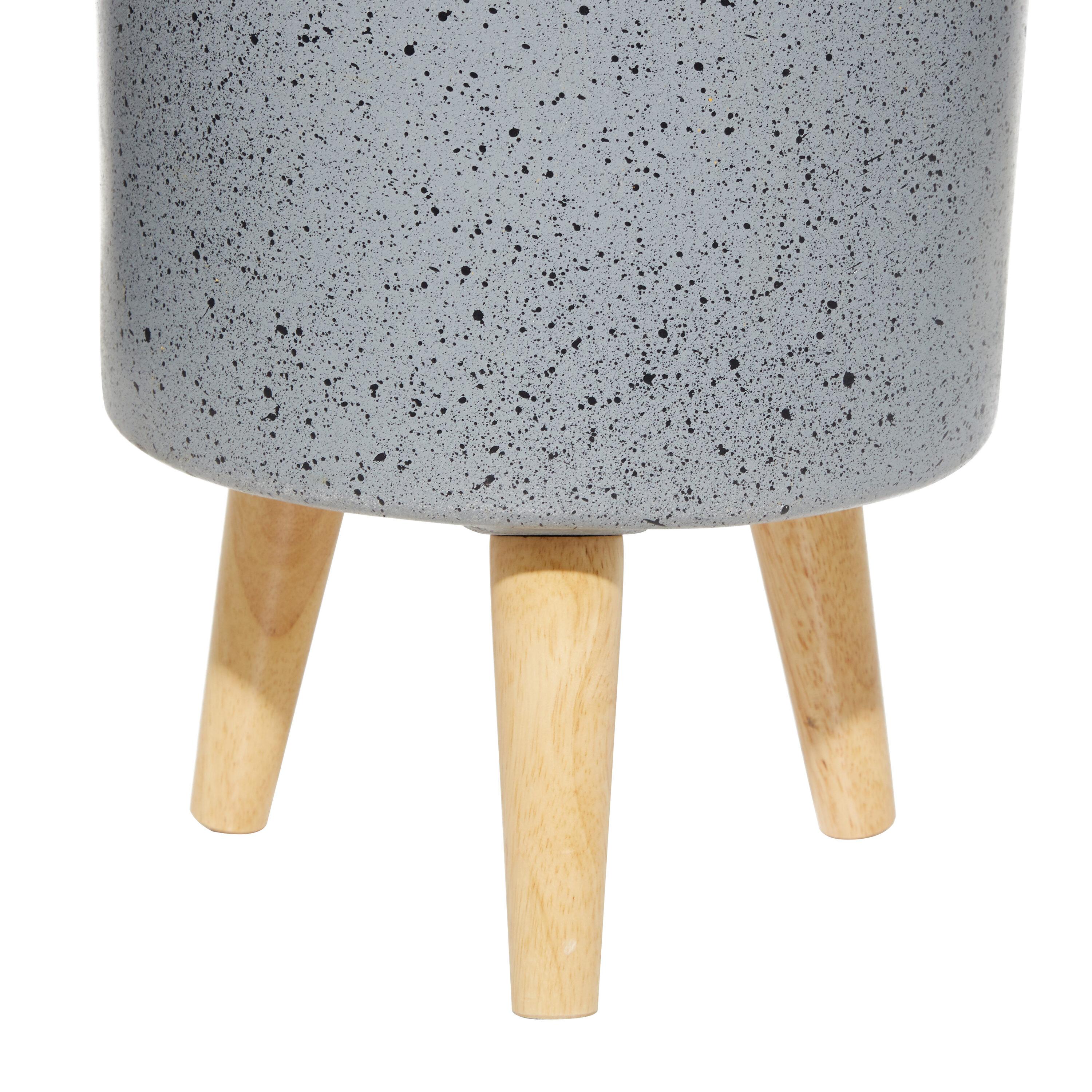 DecMode 12 In. Planter, MGO, Light Grey, 2 - Pieces