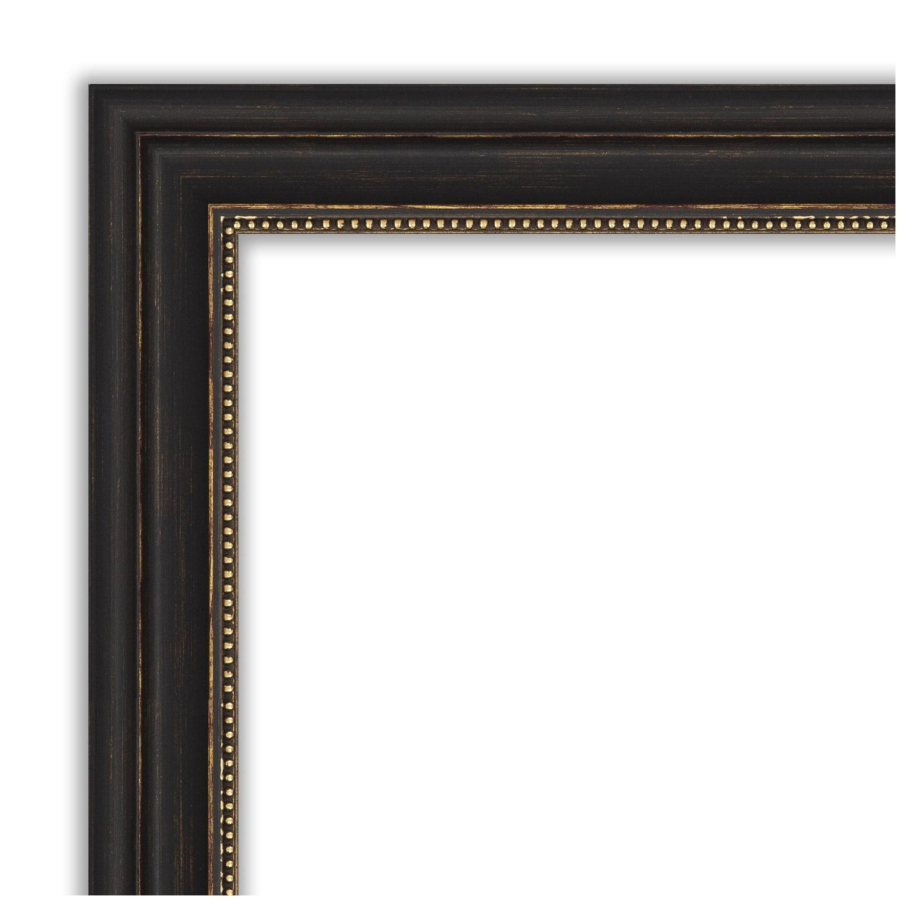 Amanti Art Beveled Bathroom Wall Mirror - Accent Bronze Narrow Frame Outer Size: 22 x 28 in