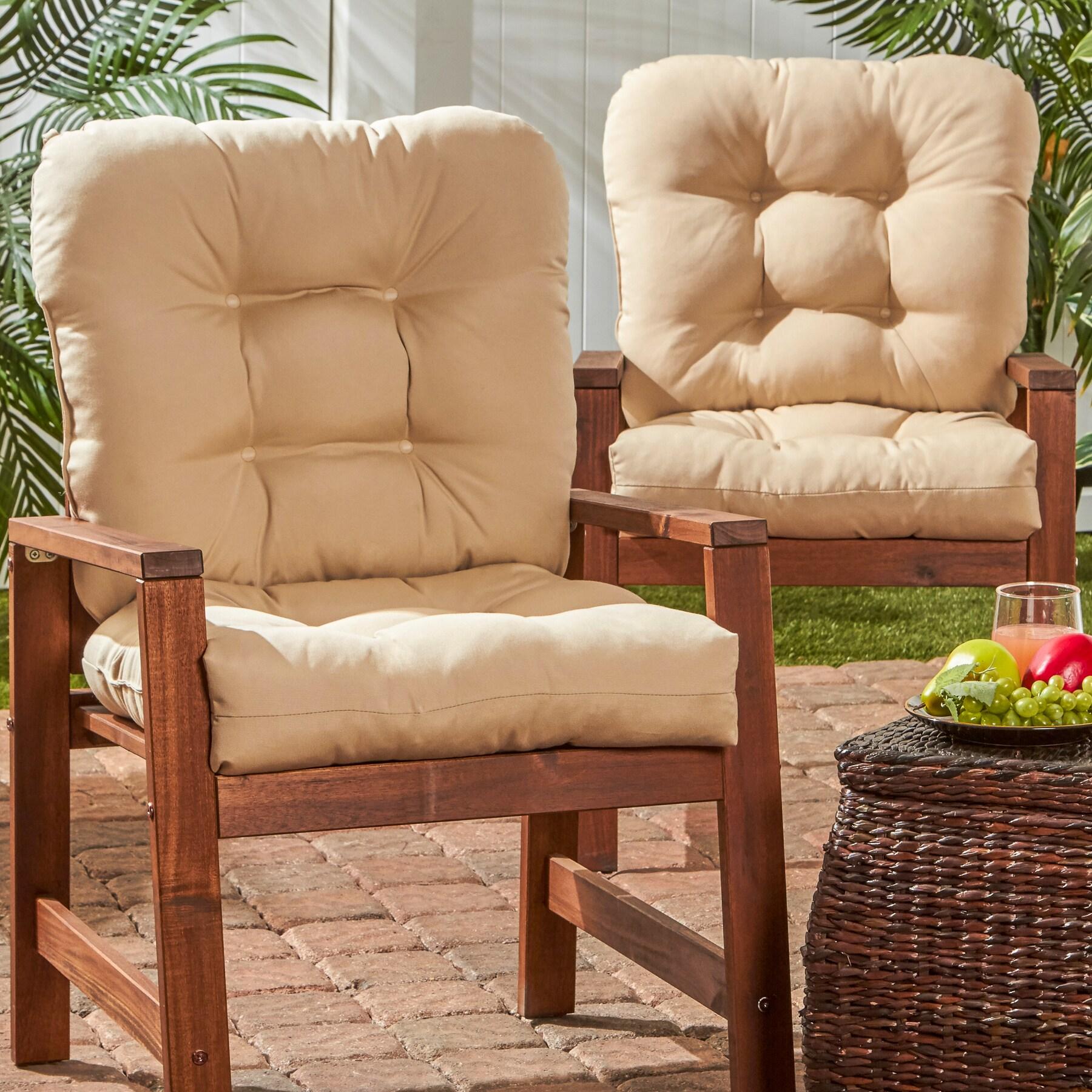 Stone 42 x 21 in. Outdoor Tufted Chair Cushion (set of 2) by Greendale Home Fashions