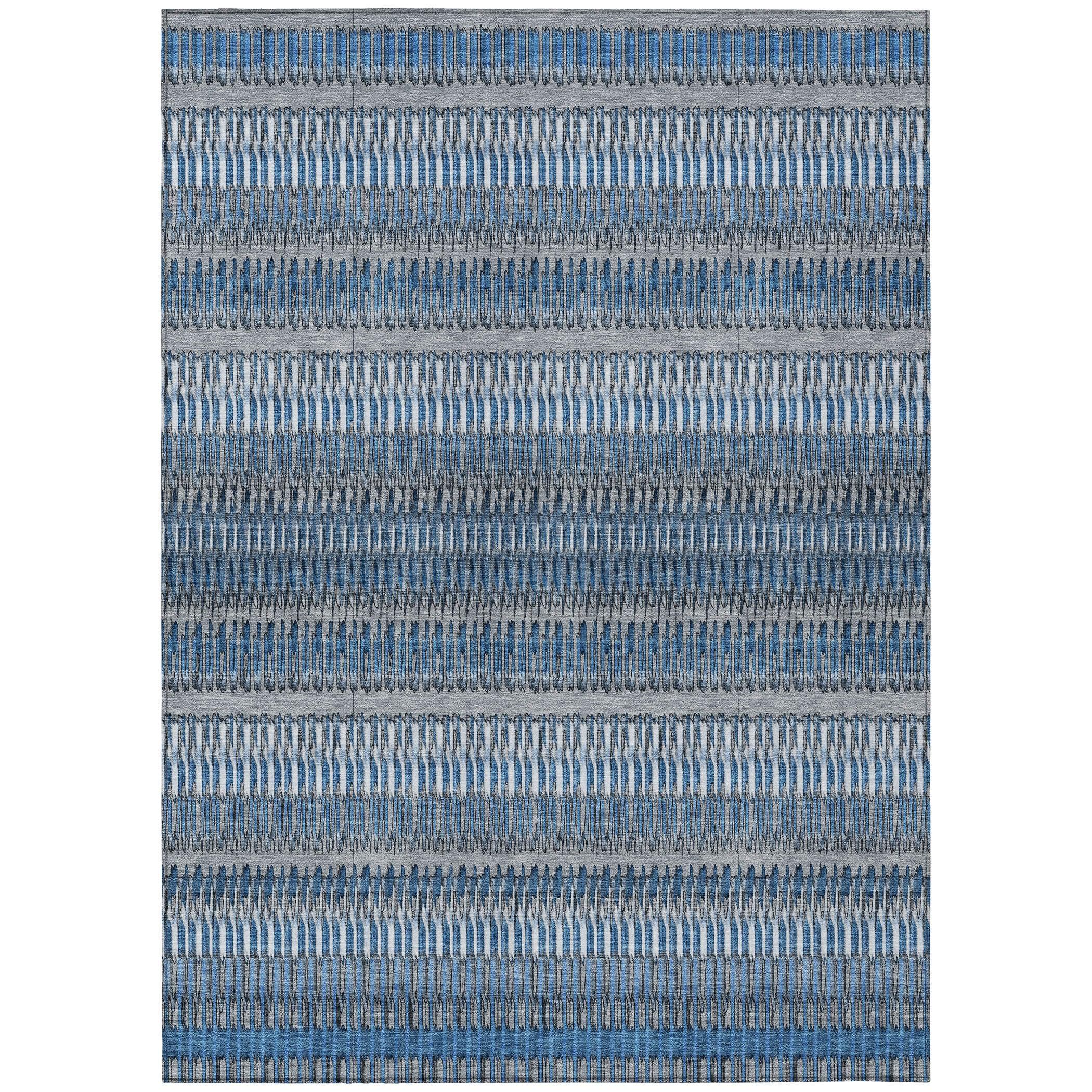 Addison Rugs Chantille ACN589 Blue 3' x 5' Indoor Outdoor Area Rug, Easy Clean, Machine Washable, Non Shedding, Bedroom, Living Room, Dining Room, Kitchen, Patio Rug